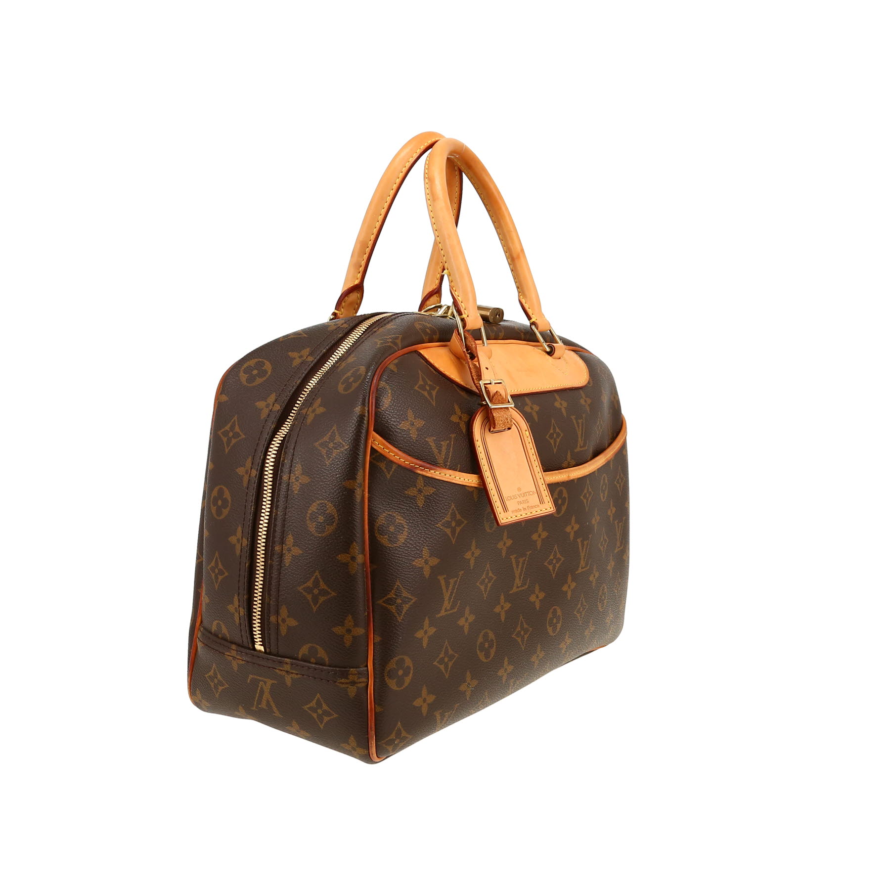 Bolso de mano Louis Vuitton  Deauville en lona Monogram marrón y cuero natural