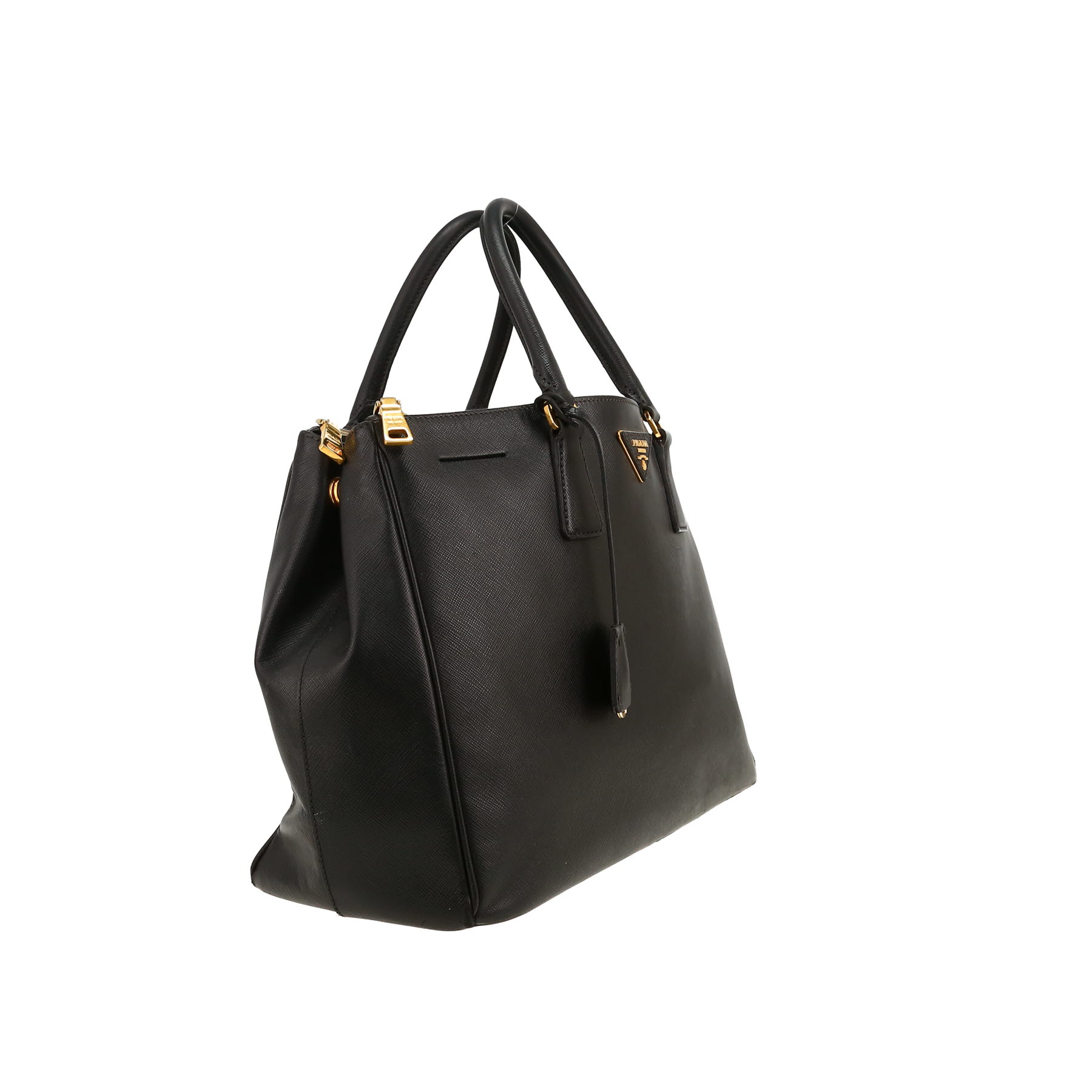 Prada  Galleria handbag  in black leather saffiano