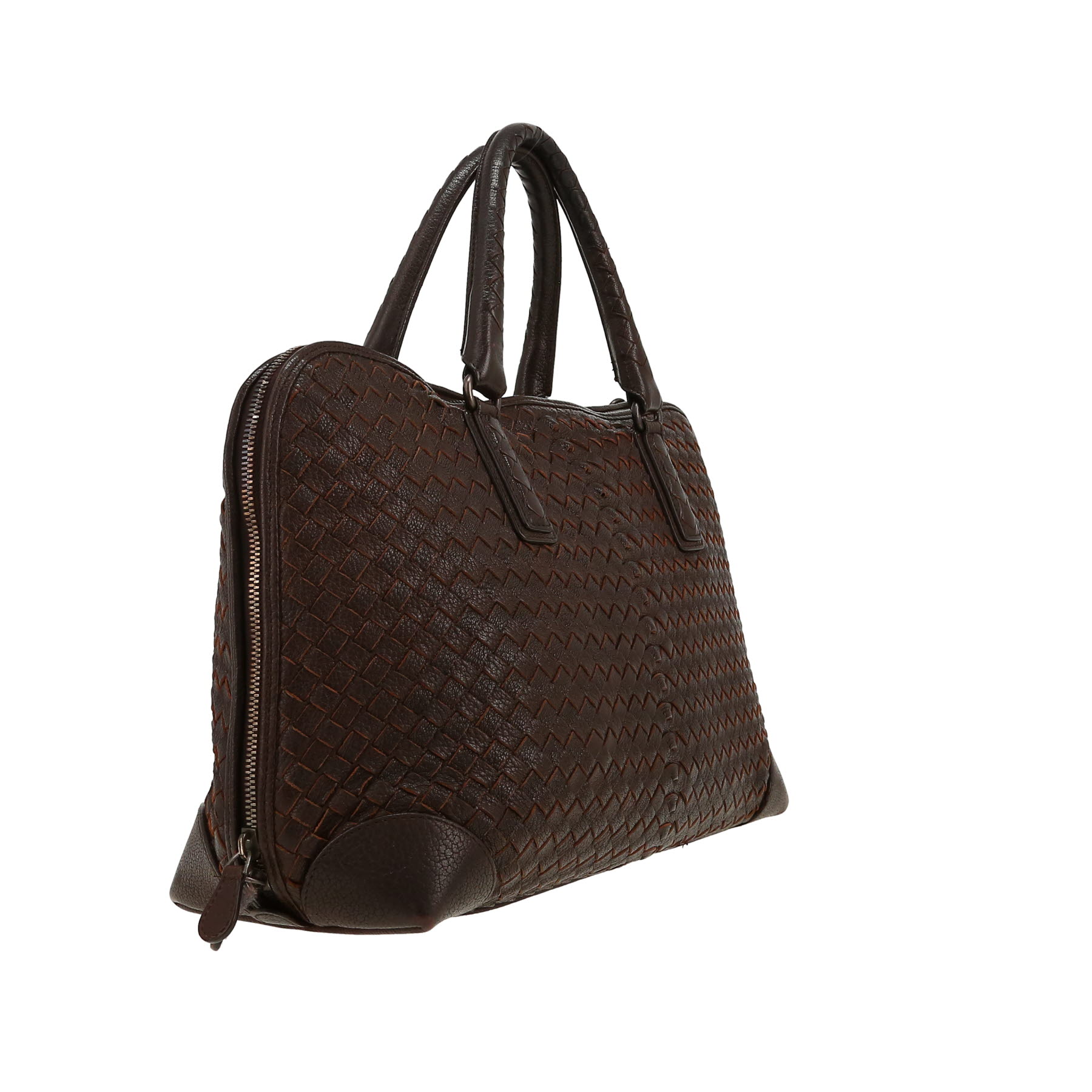 Bolso de mano Bottega Veneta   en cuero intrecciato marrón