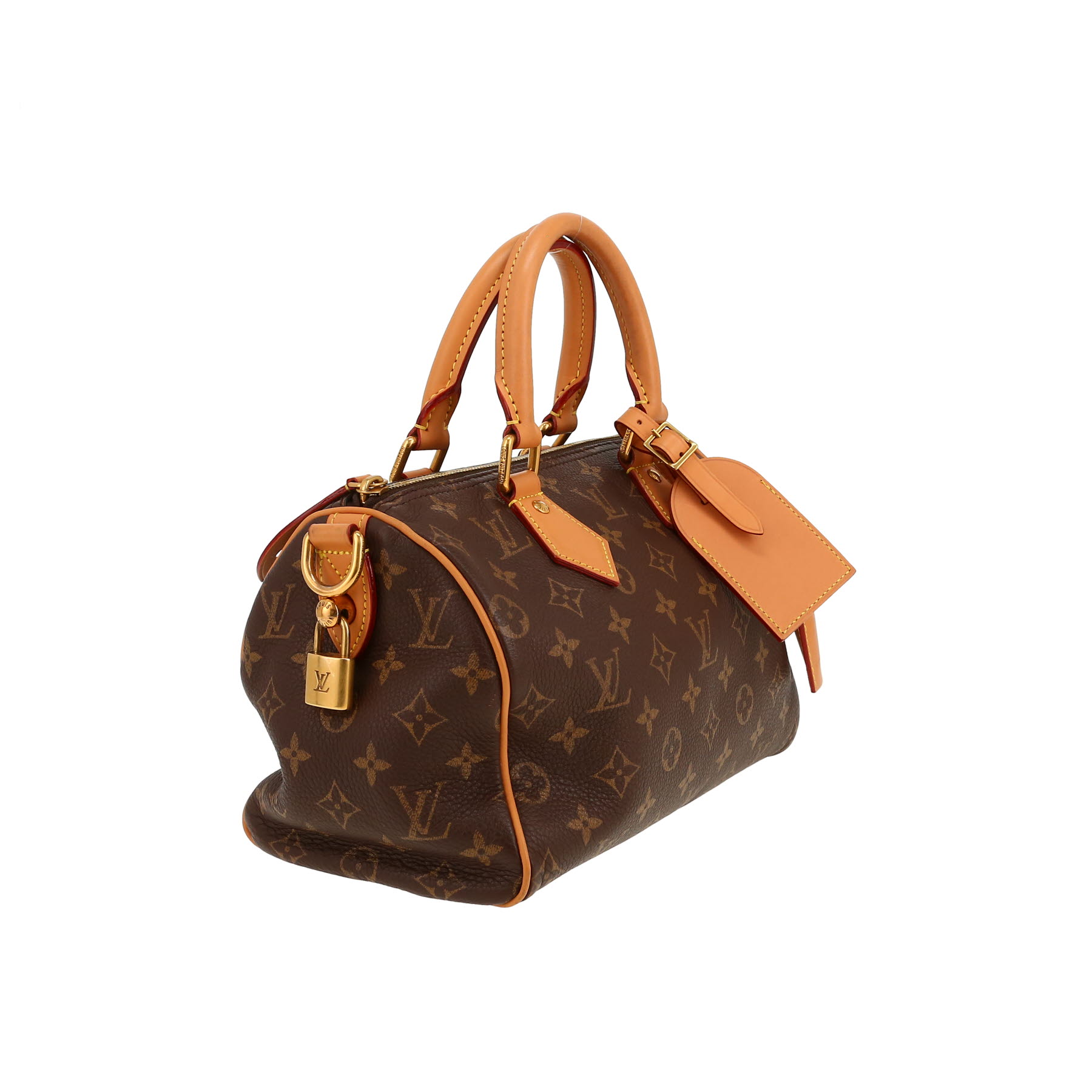 Sac à main Louis Vuitton  Speedy P9 en cuir monogram marron et cuir naturel Sac à main Louis Vuitton  Speedy P9 en cuir monogram marron et cuir naturel