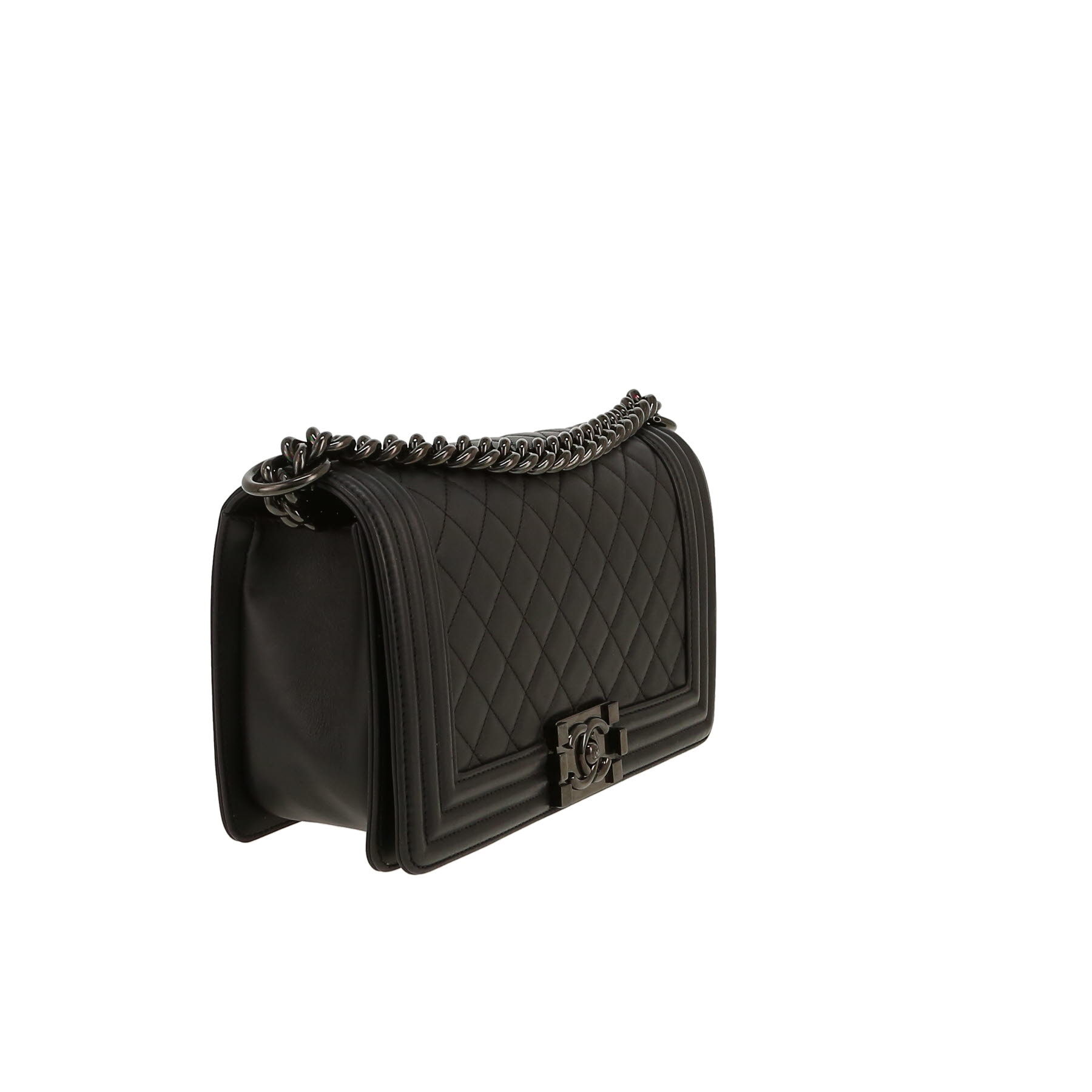Bolso bandolera Chanel  Boy en cuero acolchado negro