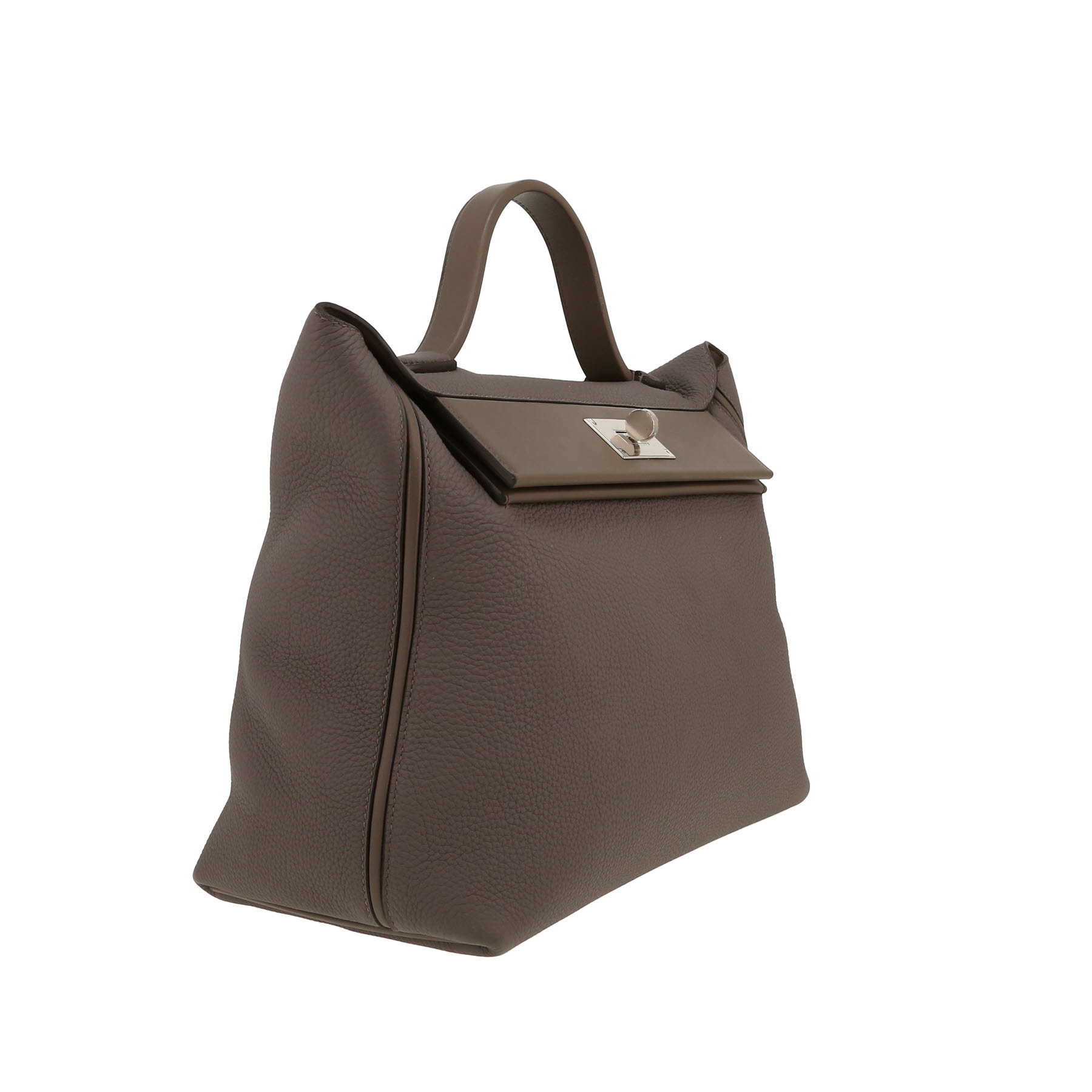 Sac à main Hermès  24/24 grand modèle  en cuir togo gris et cuir Swift gris