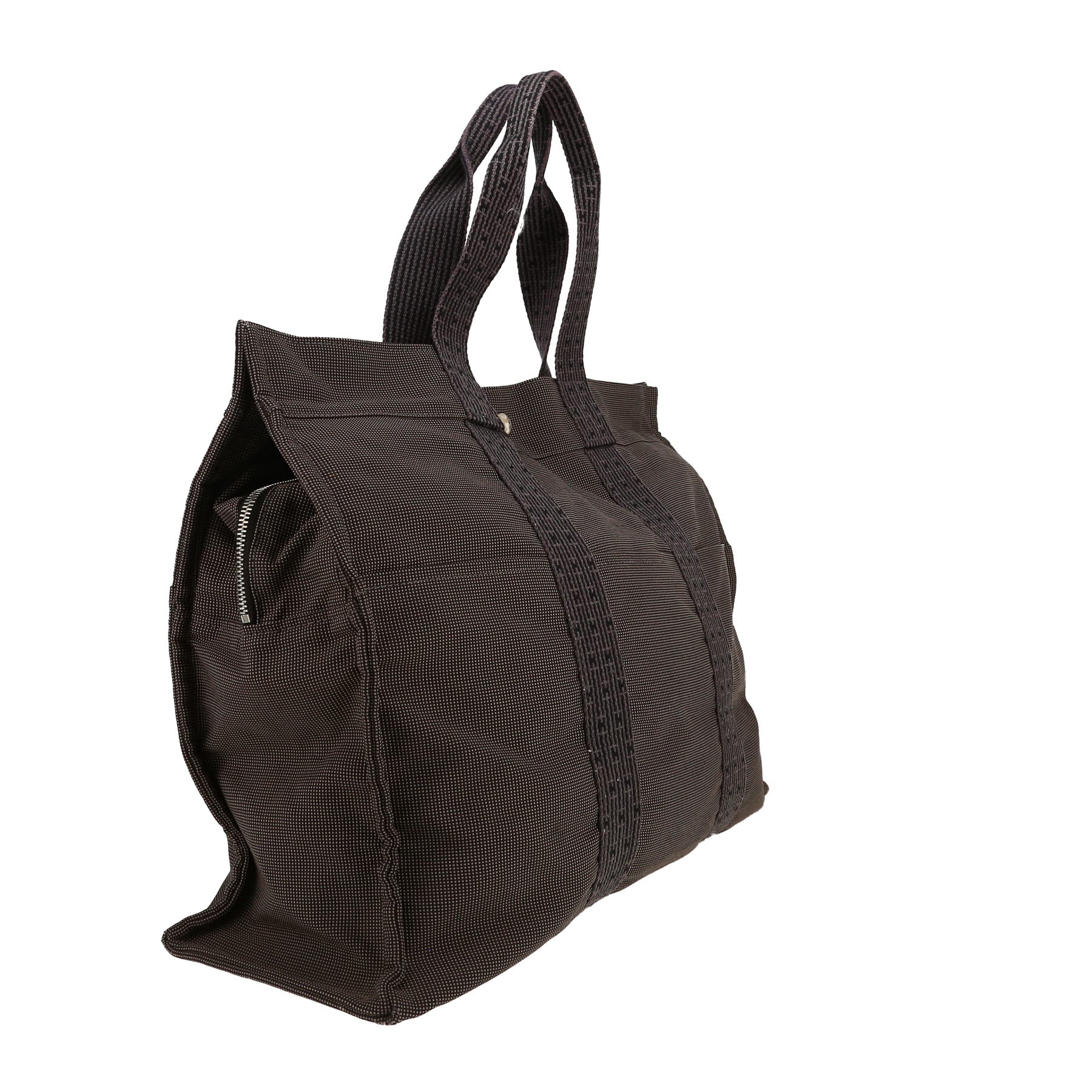 Sac à main Hermès  Toto Bag - Shop Bag en toile grise