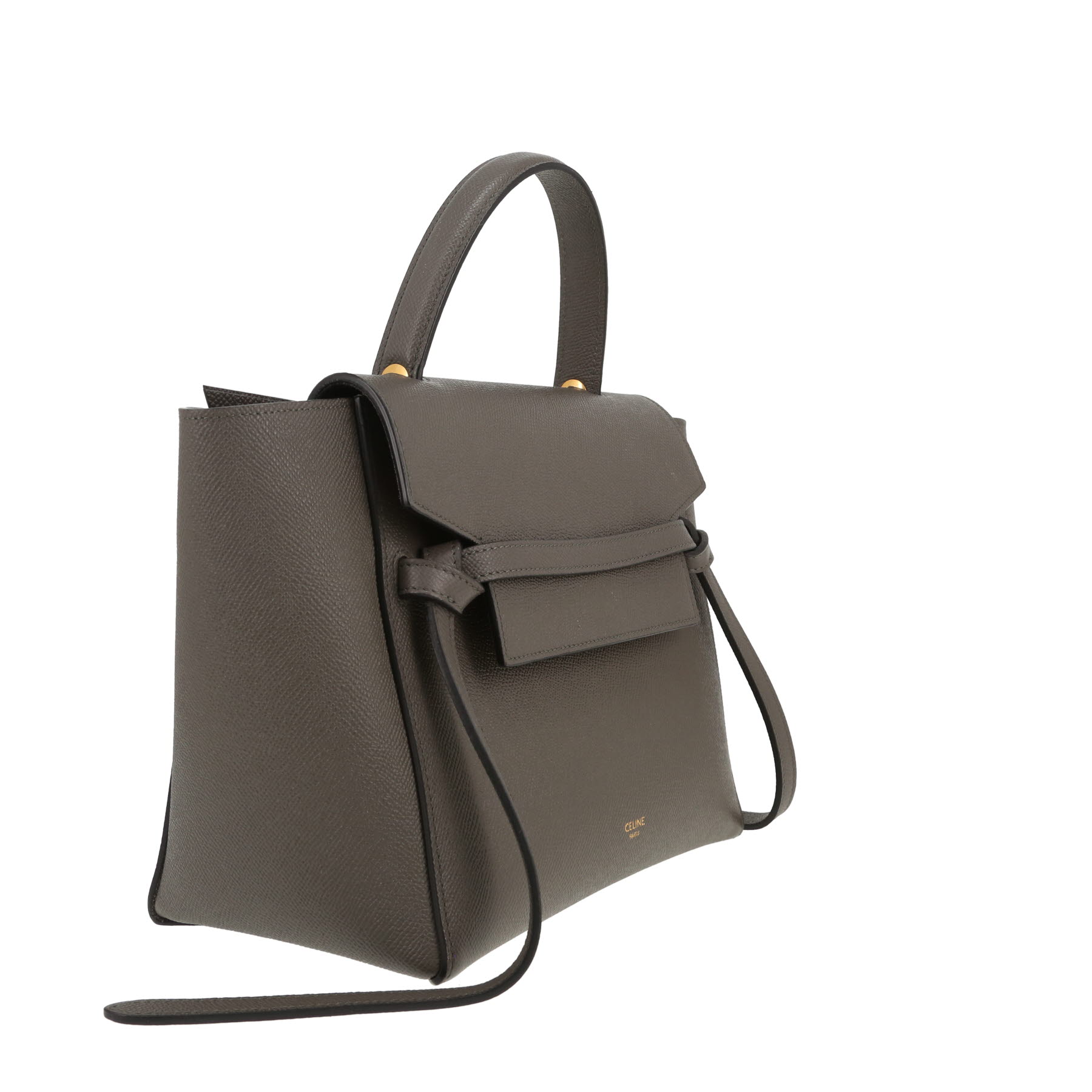 Sac bandoulière Celine  Belt Micro en cuir grainé gris