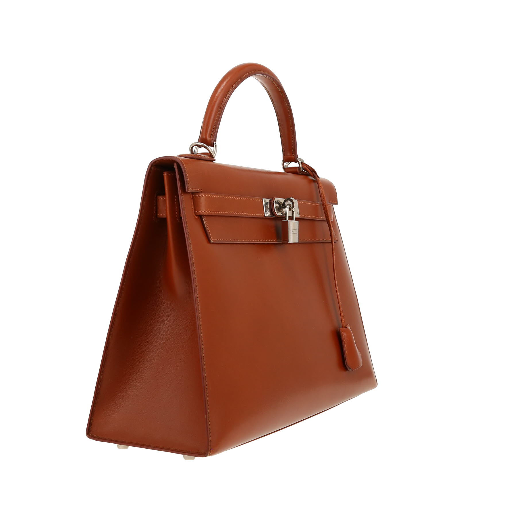Borsa Hermès  Kelly 32 cm in pelle box Marron d'Inde