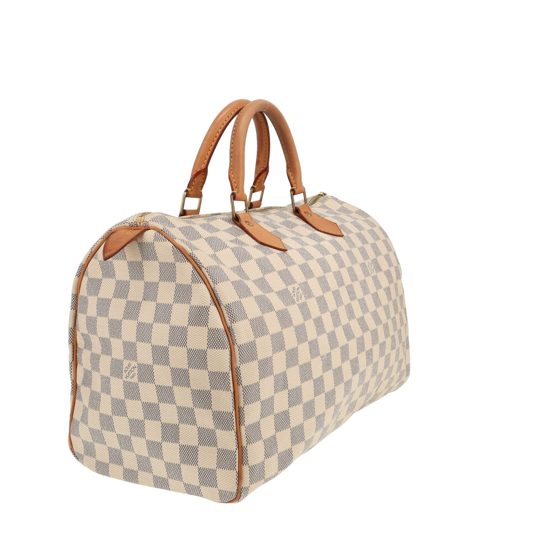 Louis Vuitton Speedy 35 handbag in azure Damier canvas and natural leather