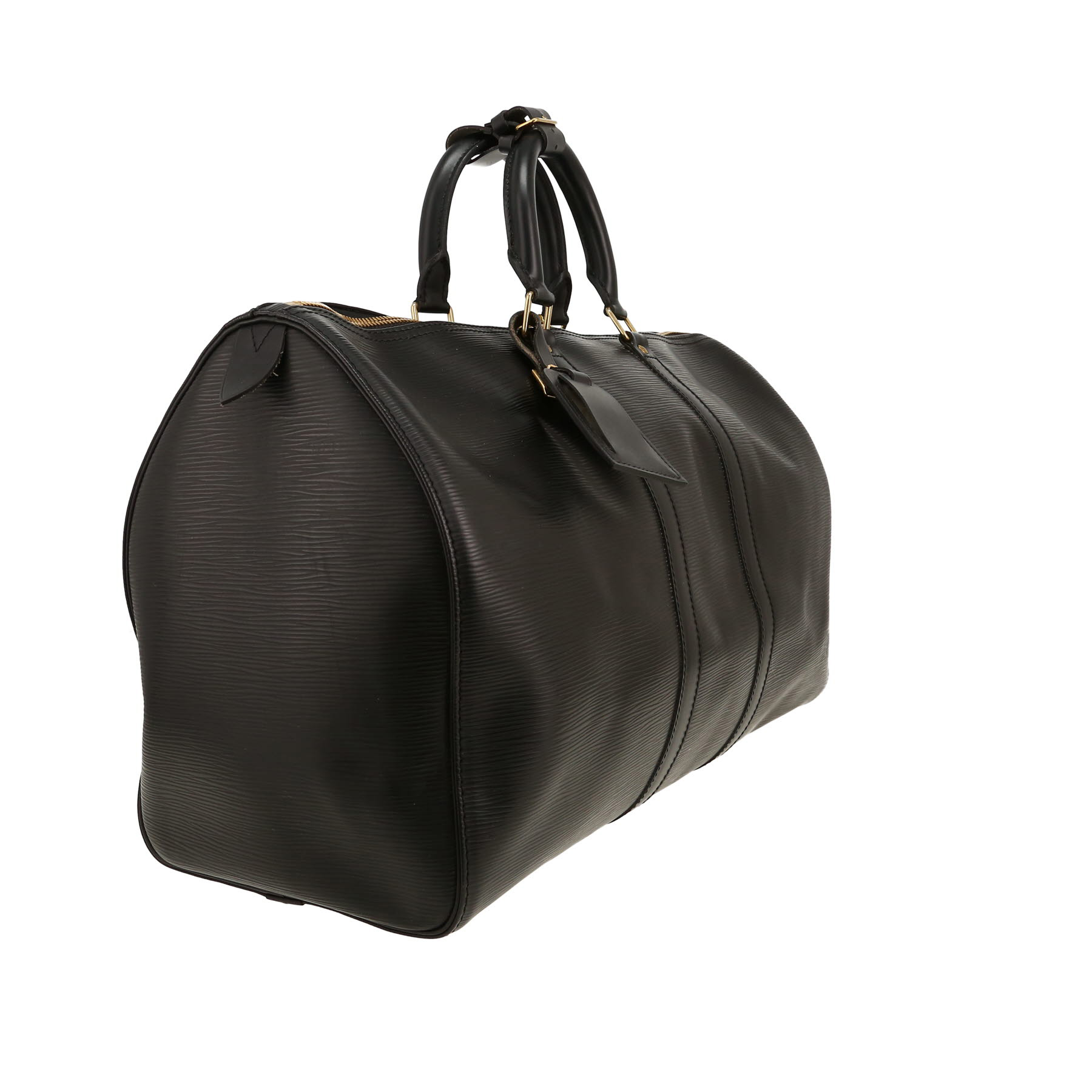 Louis Vuitton  Keepall 45 travel bag  in black epi leather  and black smooth leather