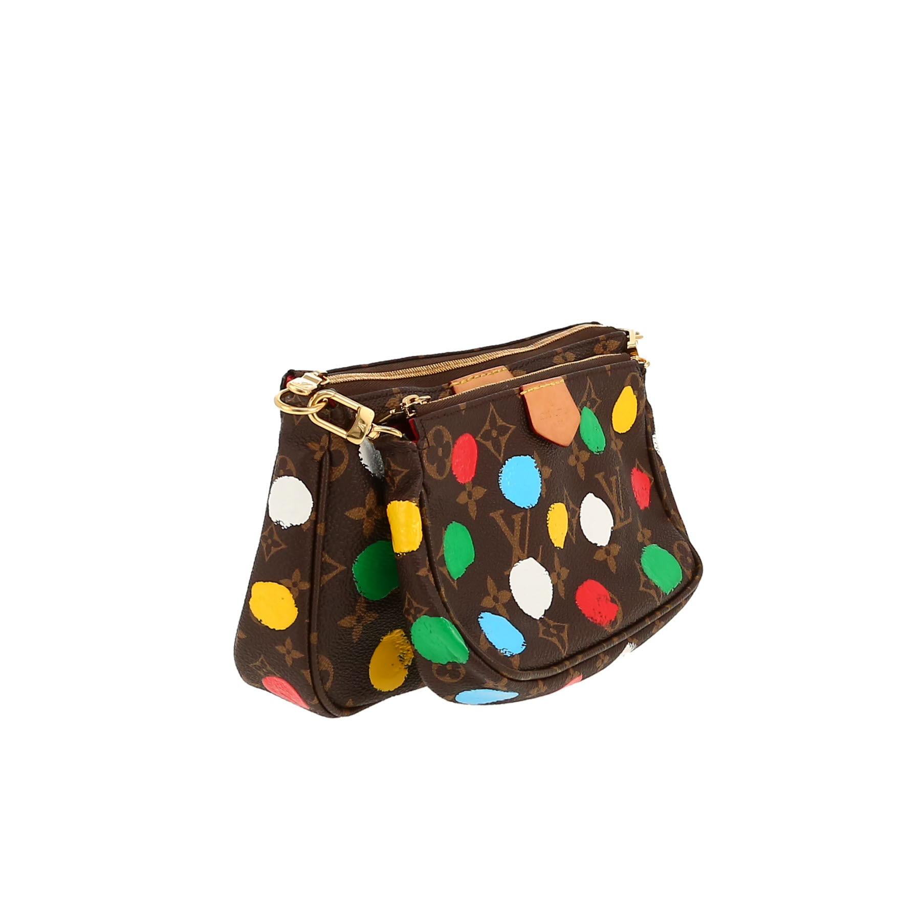 Sac bandoulière Louis Vuitton  Multi-Pochette en toile monogram et cuir naturel Sac bandoulière Louis Vuitton  Multi-Pochette en toile monogram et cuir naturel