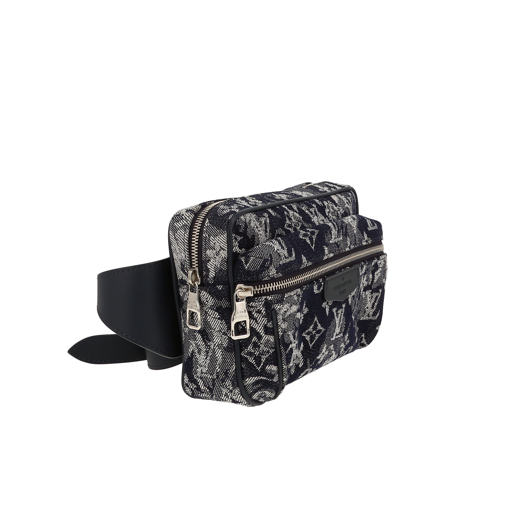 Pochette-cintura Louis Vuitton   in tela denim grigia e blu