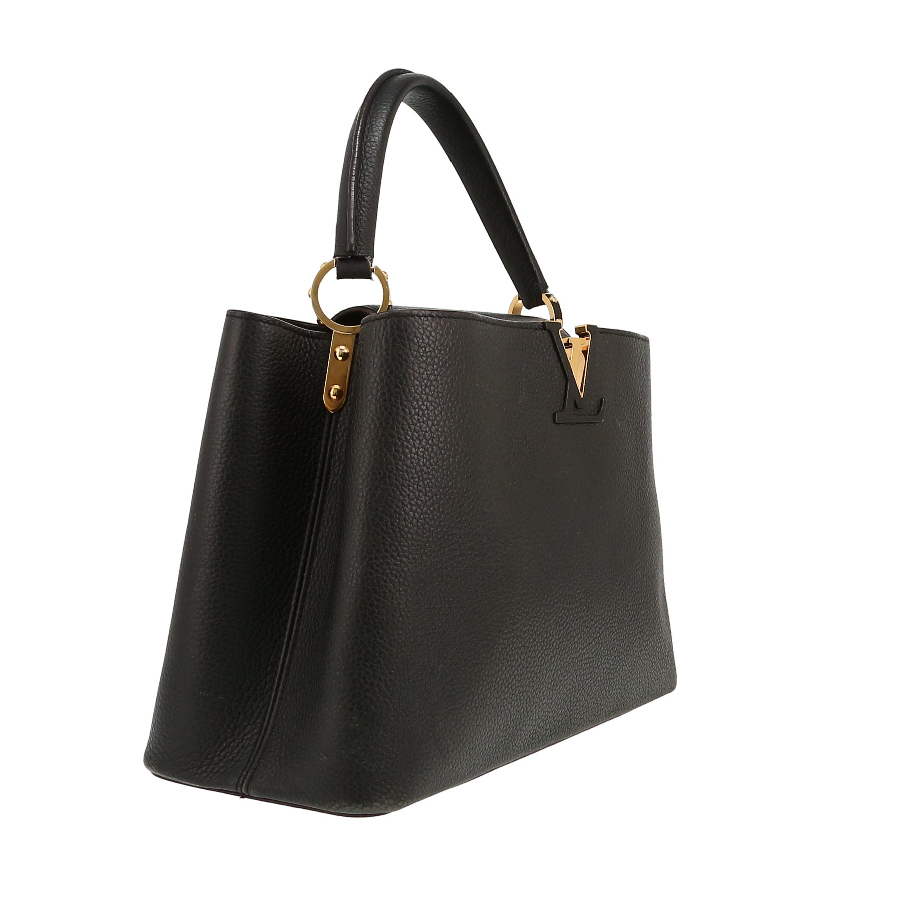 Louis Vuitton  Capucines handbag  in black leather taurillon clémence