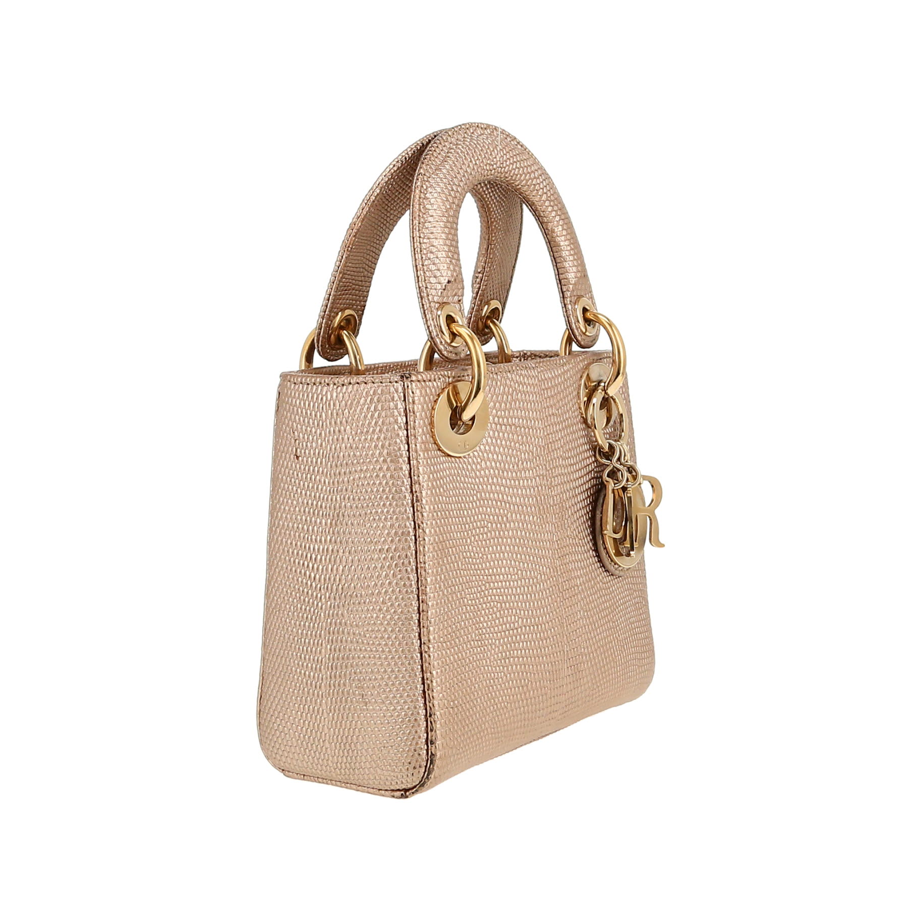 Dior  Lady Dior handbag  in gold lizzard