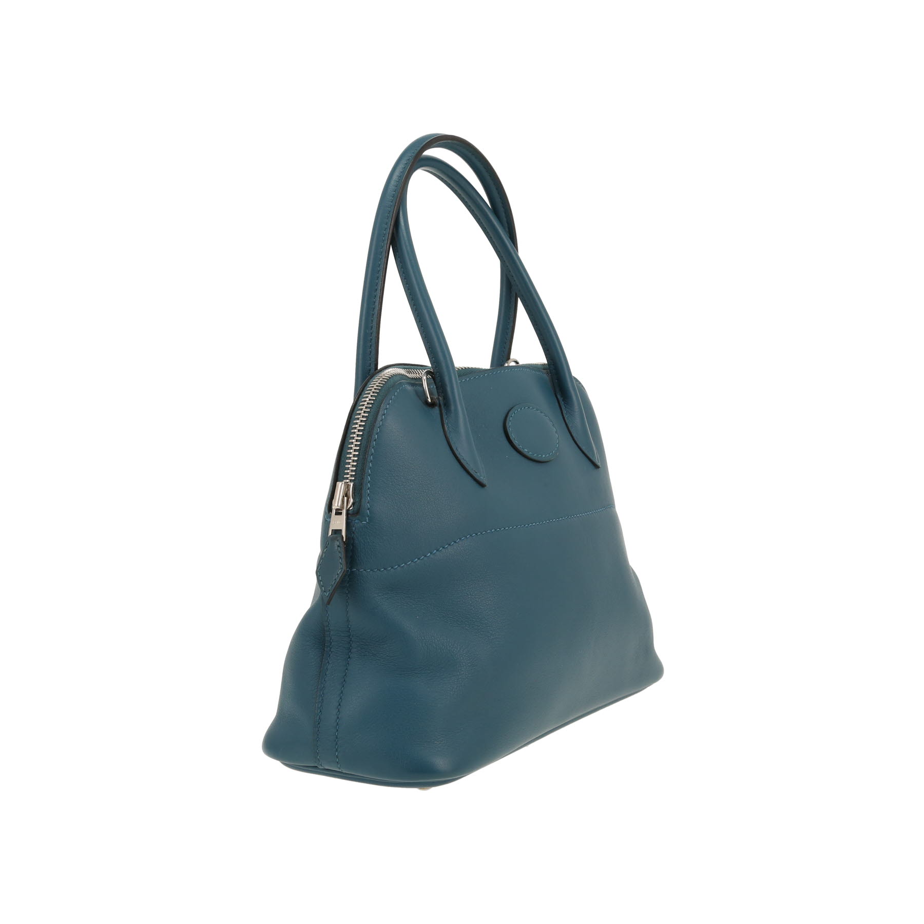 Bolso de mano Hermès  Bolide 27 cm en cuero swift azul Colvert