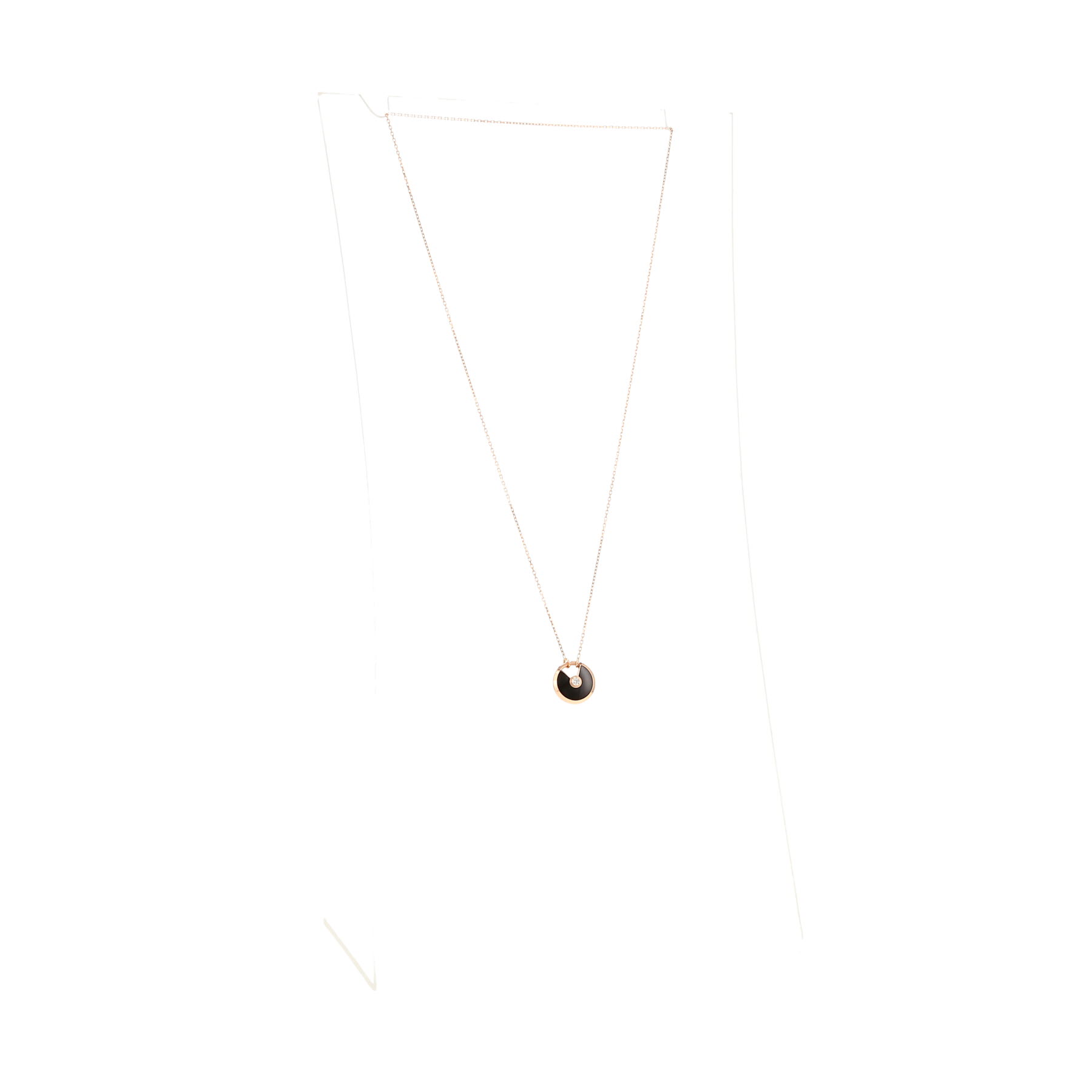 Cartier Amulette small model necklace in pink gold, onyx and diamond