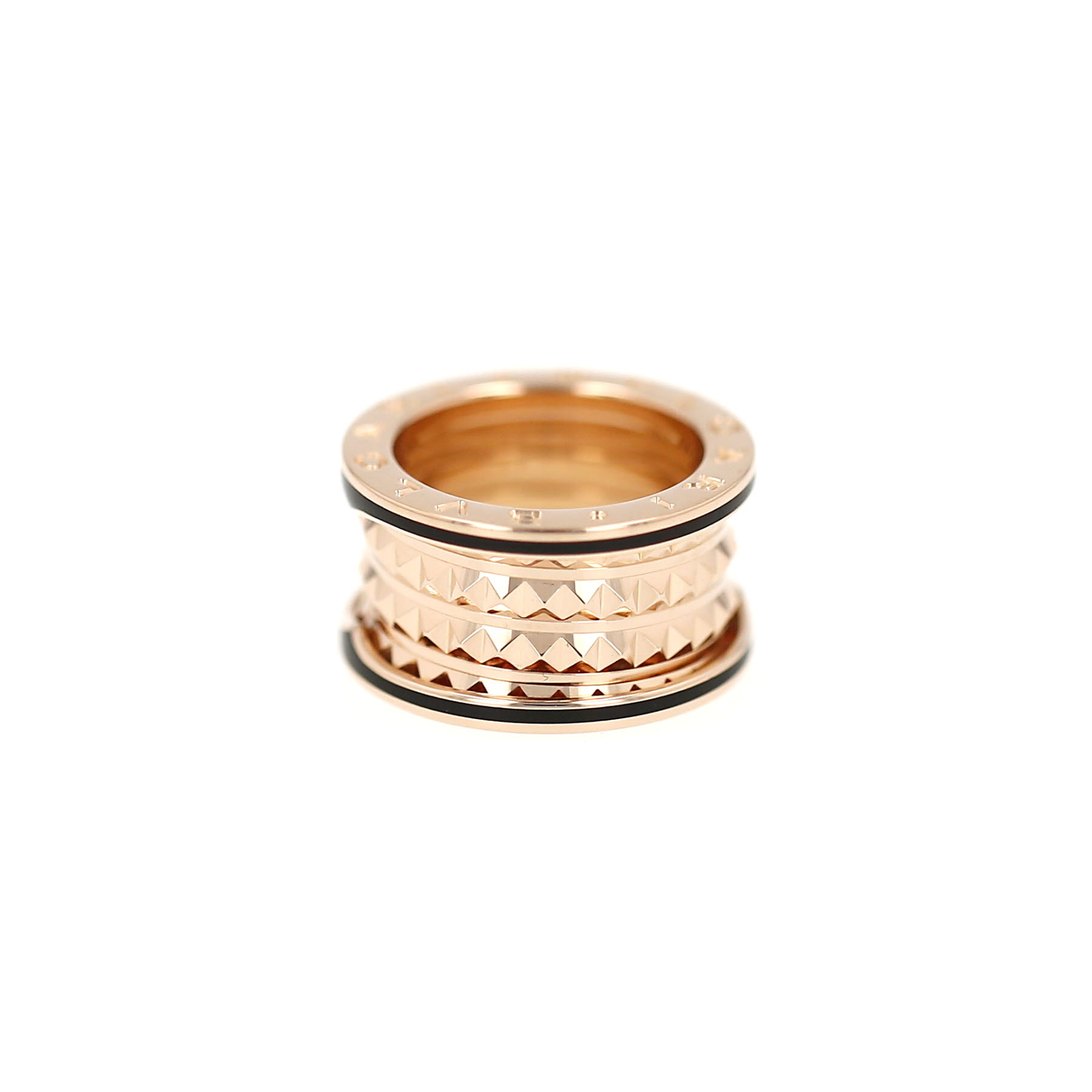Bulgari B.Zero1 Rock ring in pink gold and ceramic