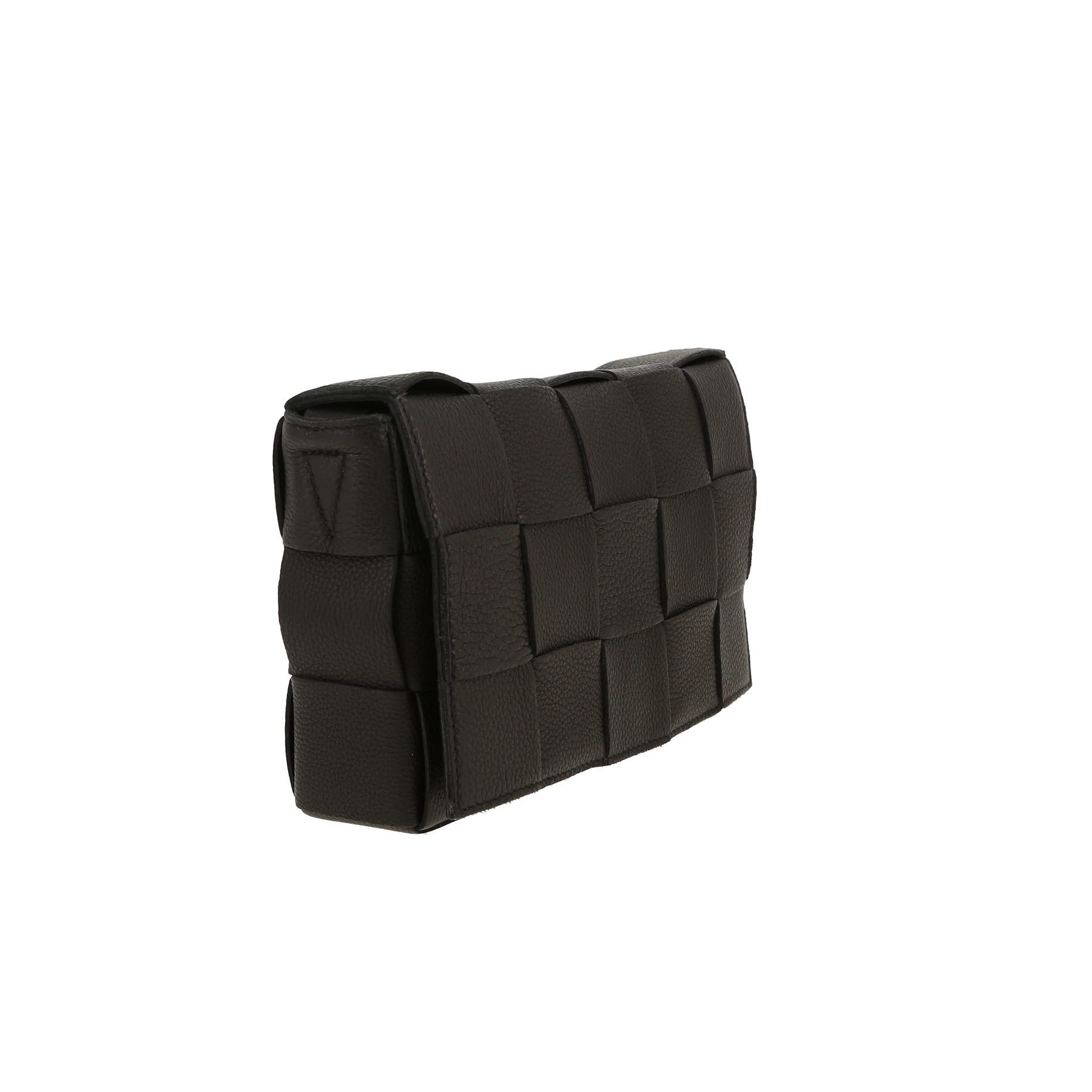 Bottega Veneta  Cassette shoulder bag  in black intrecciato leather