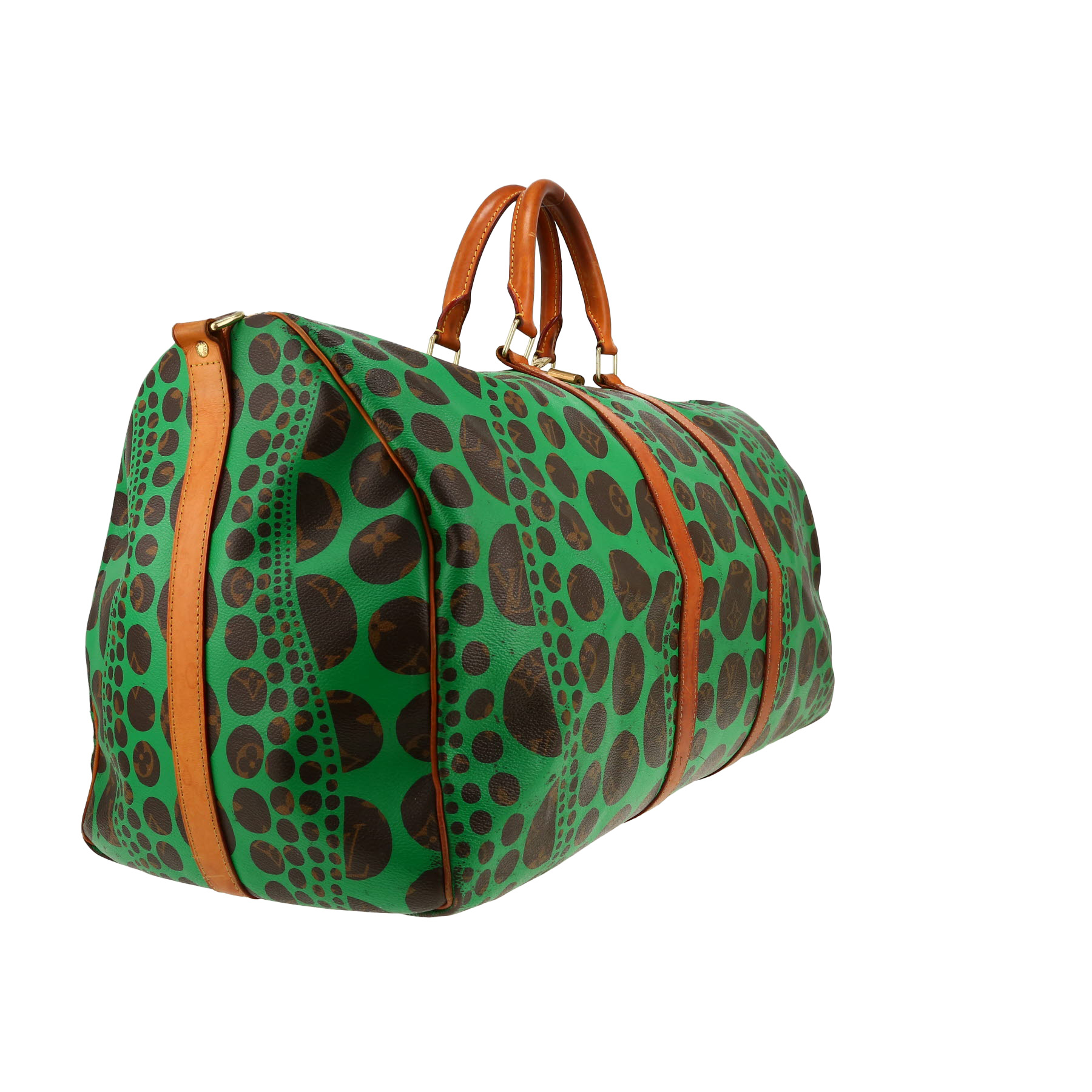 Louis Vuitton  Keepall Editions Limitées weekend bag  in brown monogram canvas  and natural leather