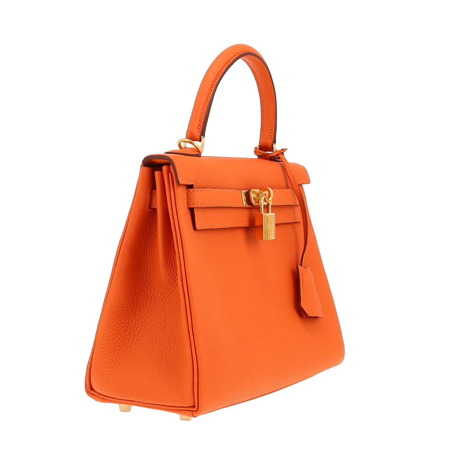 Hermès  Kelly 25 cm handbag  in orange togo leather