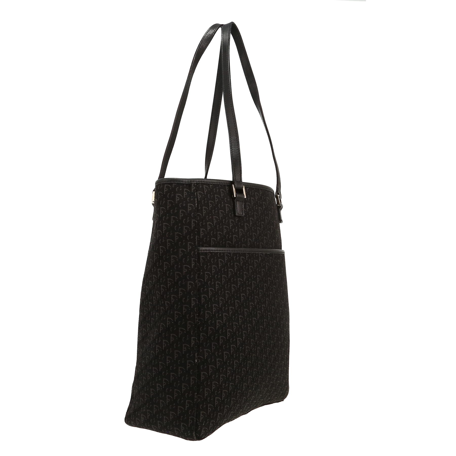 Dior  Vintage handbag  in black monogram canvas Oblique  and black leather