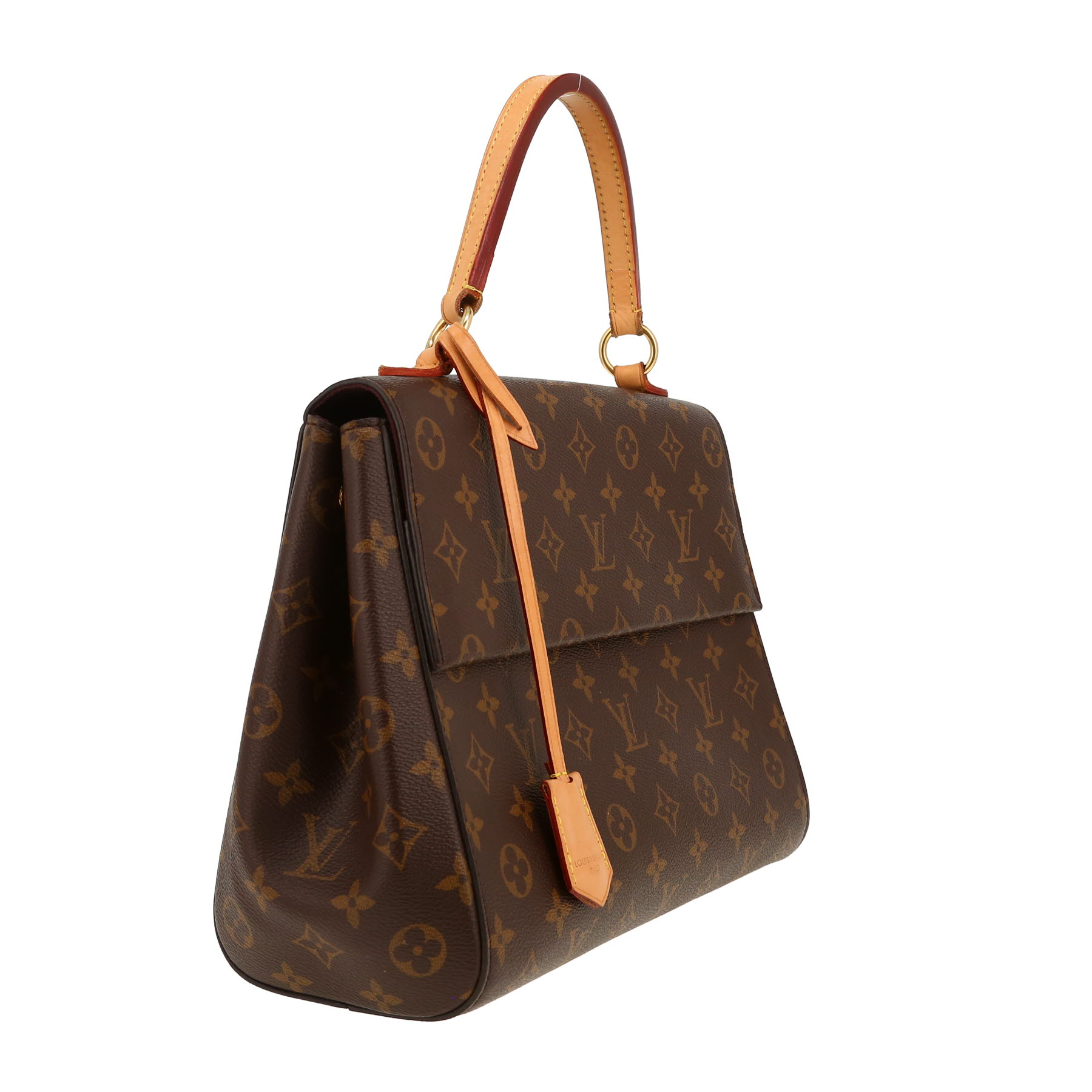 Louis Vuitton  Cluny handbag  in brown monogram canvas  and natural leather