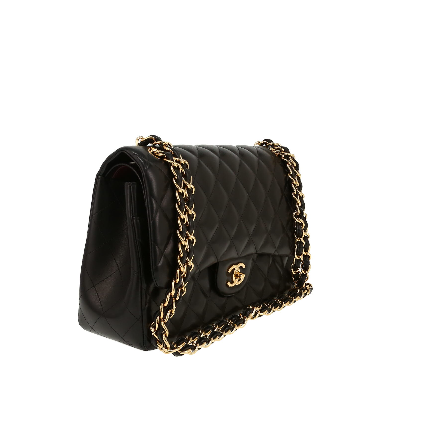 Chanel  Timeless Jumbo shoulder bag  in black quilted leather
