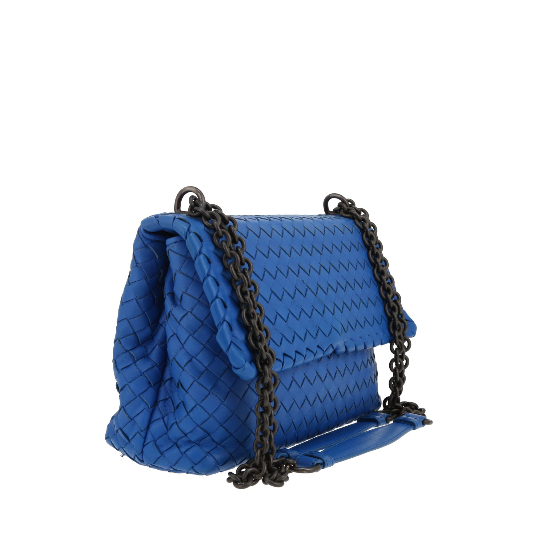 Bolso Olimpia de Bottega Veneta, de piel «intrecciato» azul