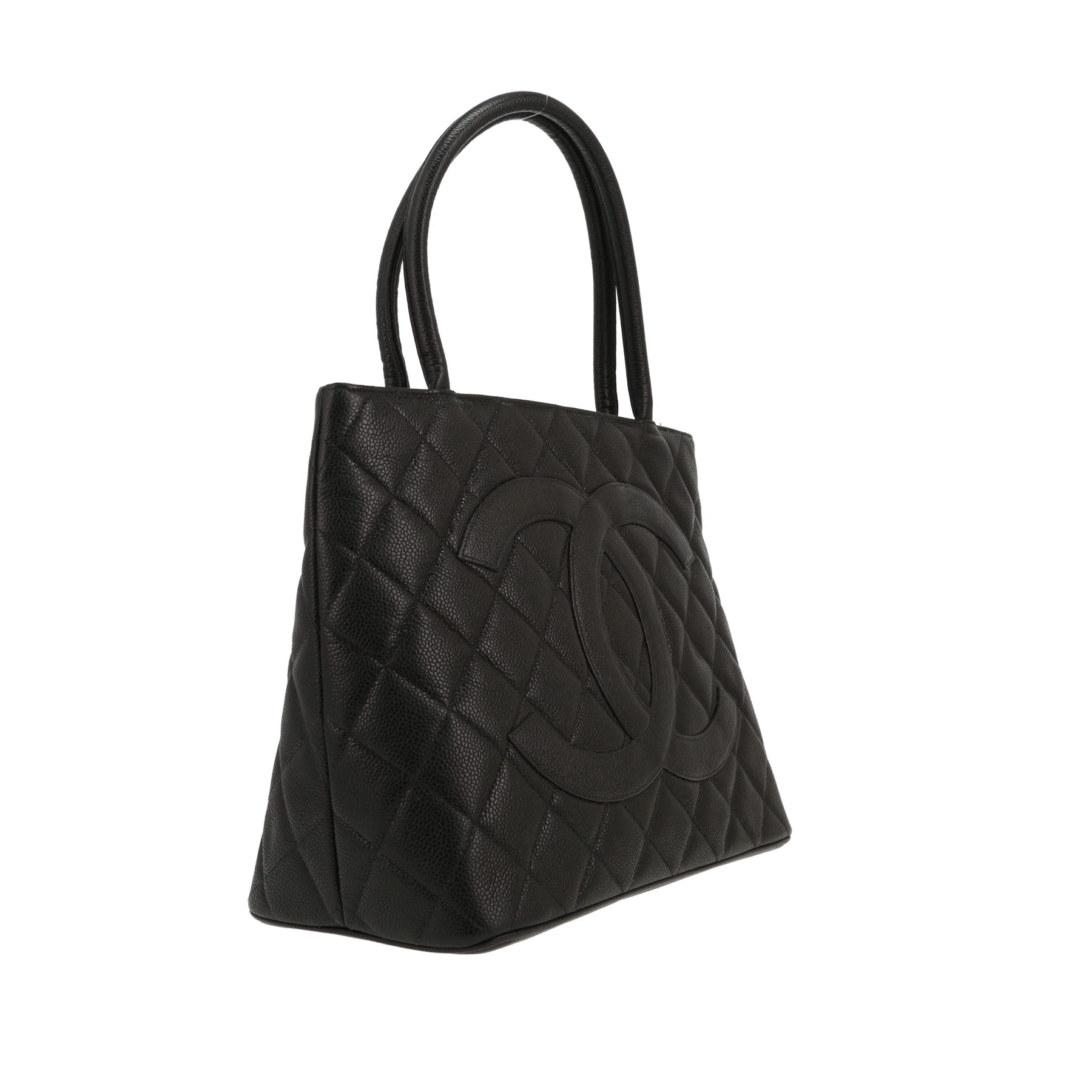 Sac à main Chanel  Medaillon en cuir grainé noir