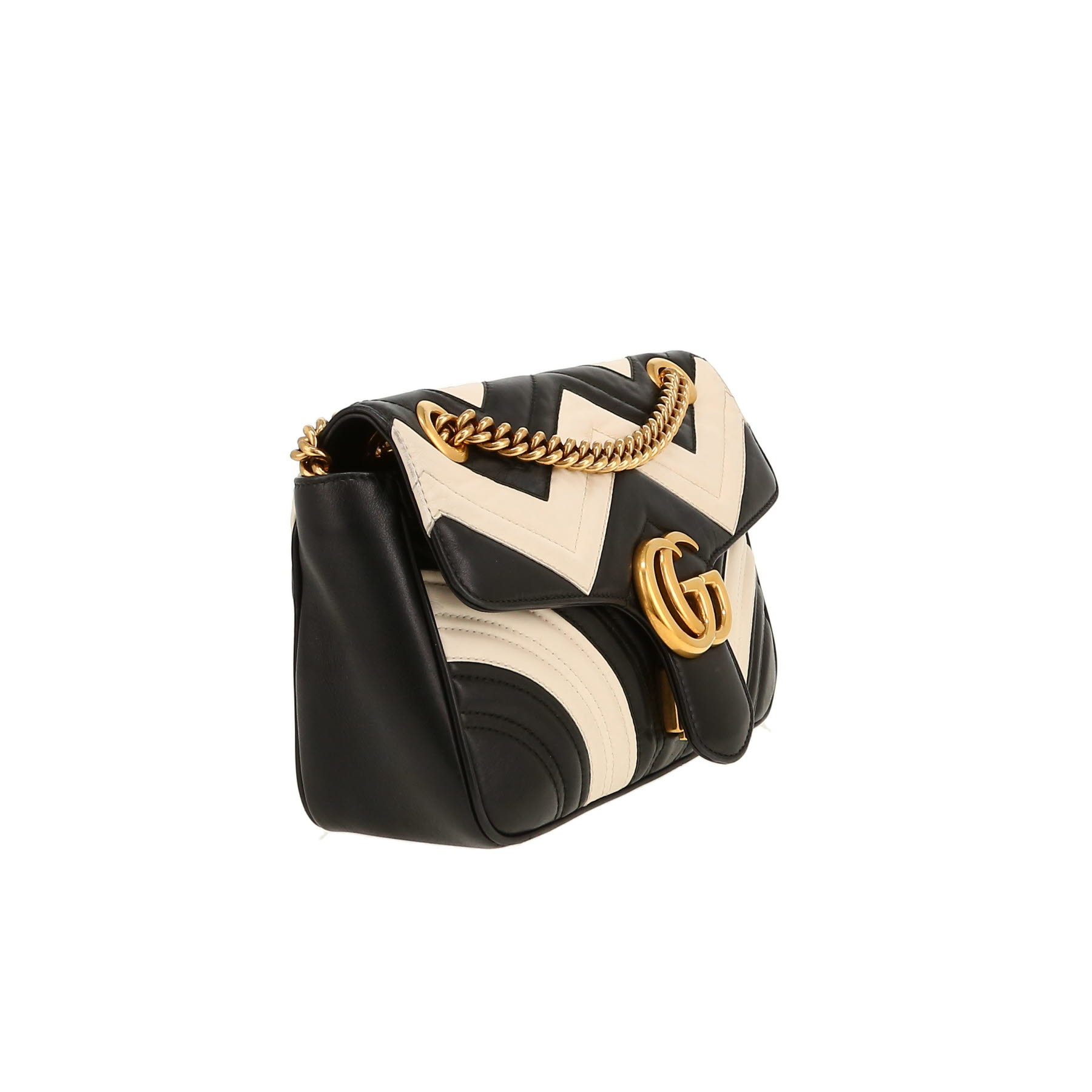 Gucci  GG Marmont handbag  in black and white quilted leather