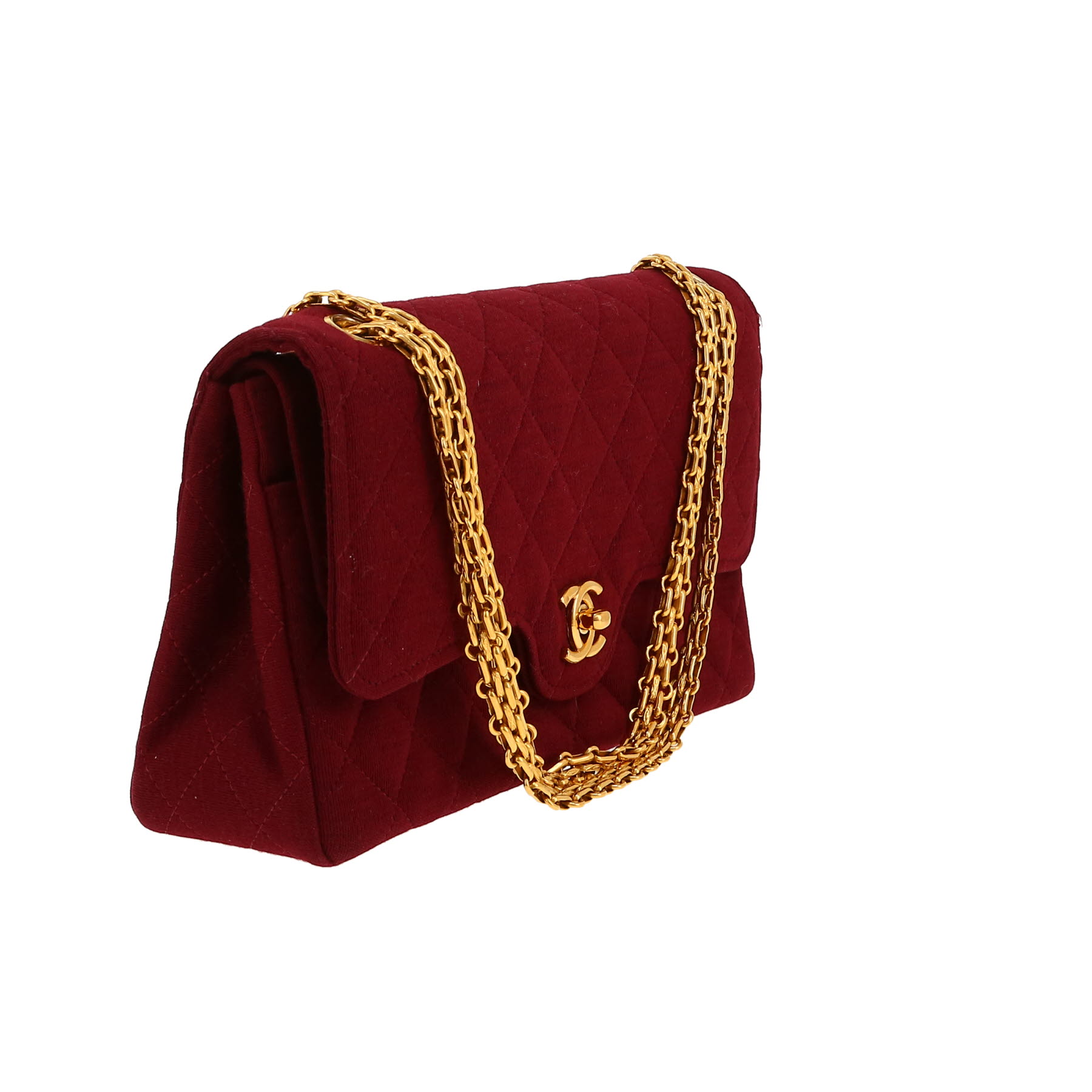 Chanel  Timeless Vintage handbag  in burgundy jersey