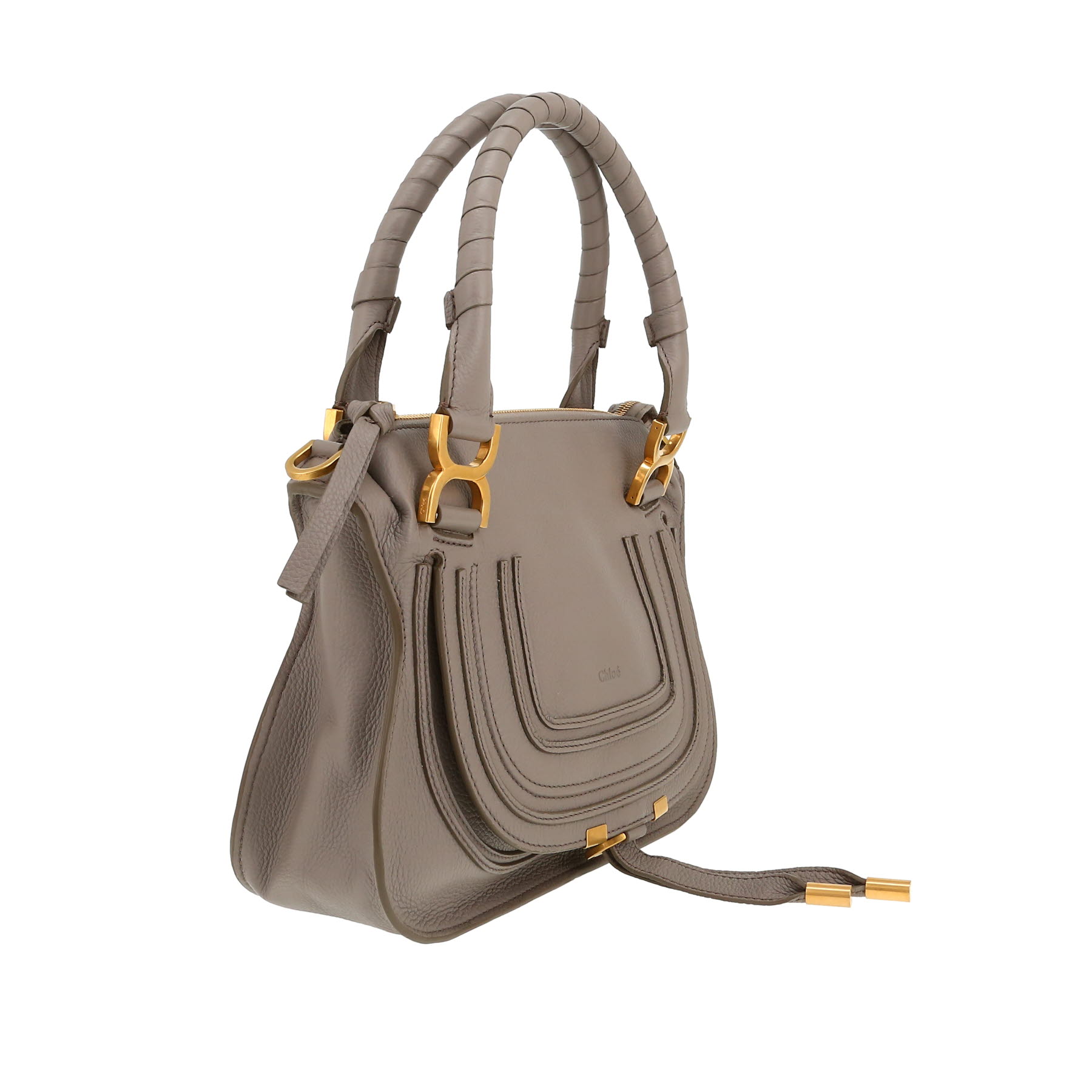 Chloé  Marcie handbag  in grey grained leather