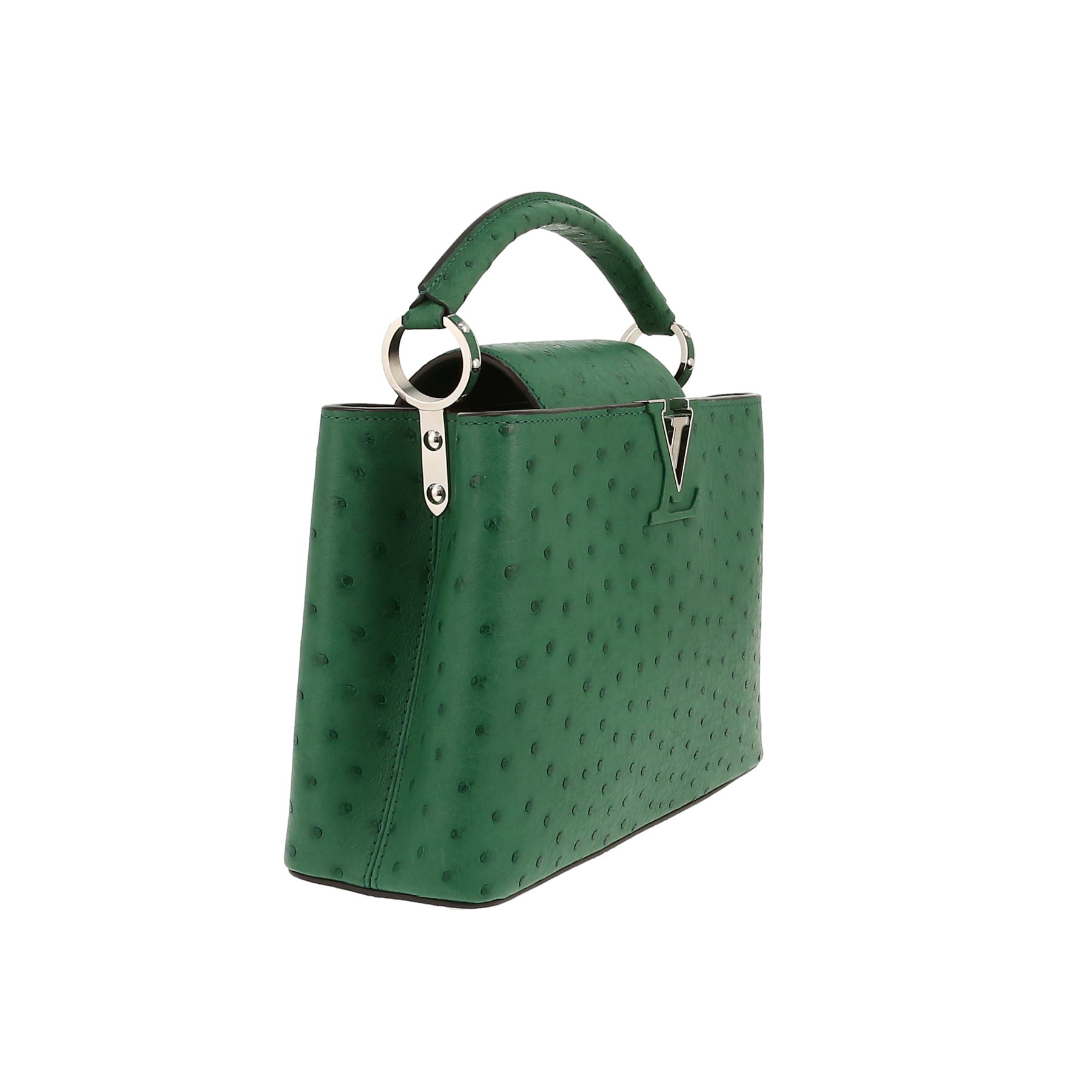 Louis Vuitton  Capucines handbag  in green ostrich leather