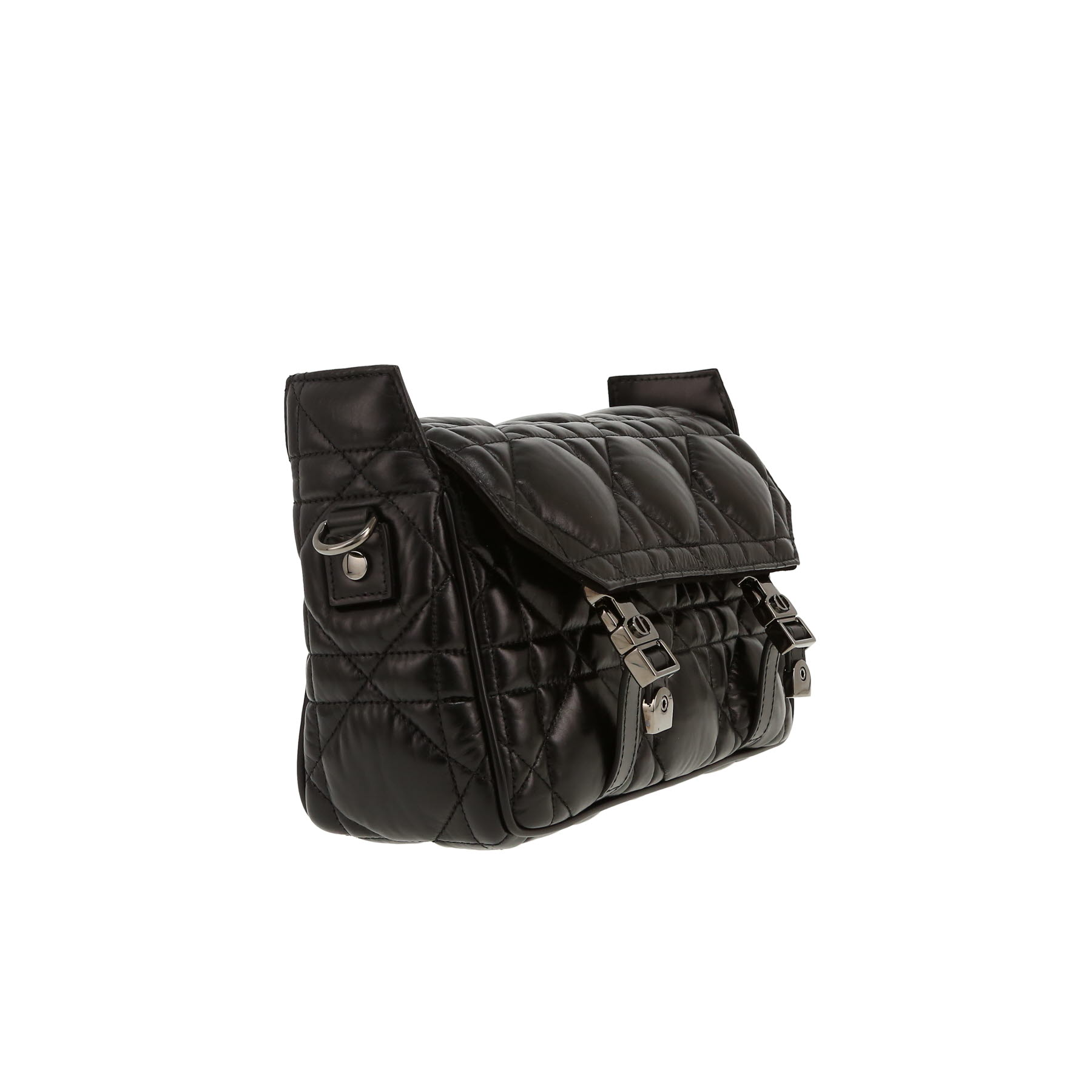Dior  Diorcamp shoulder bag  in black leather cannage