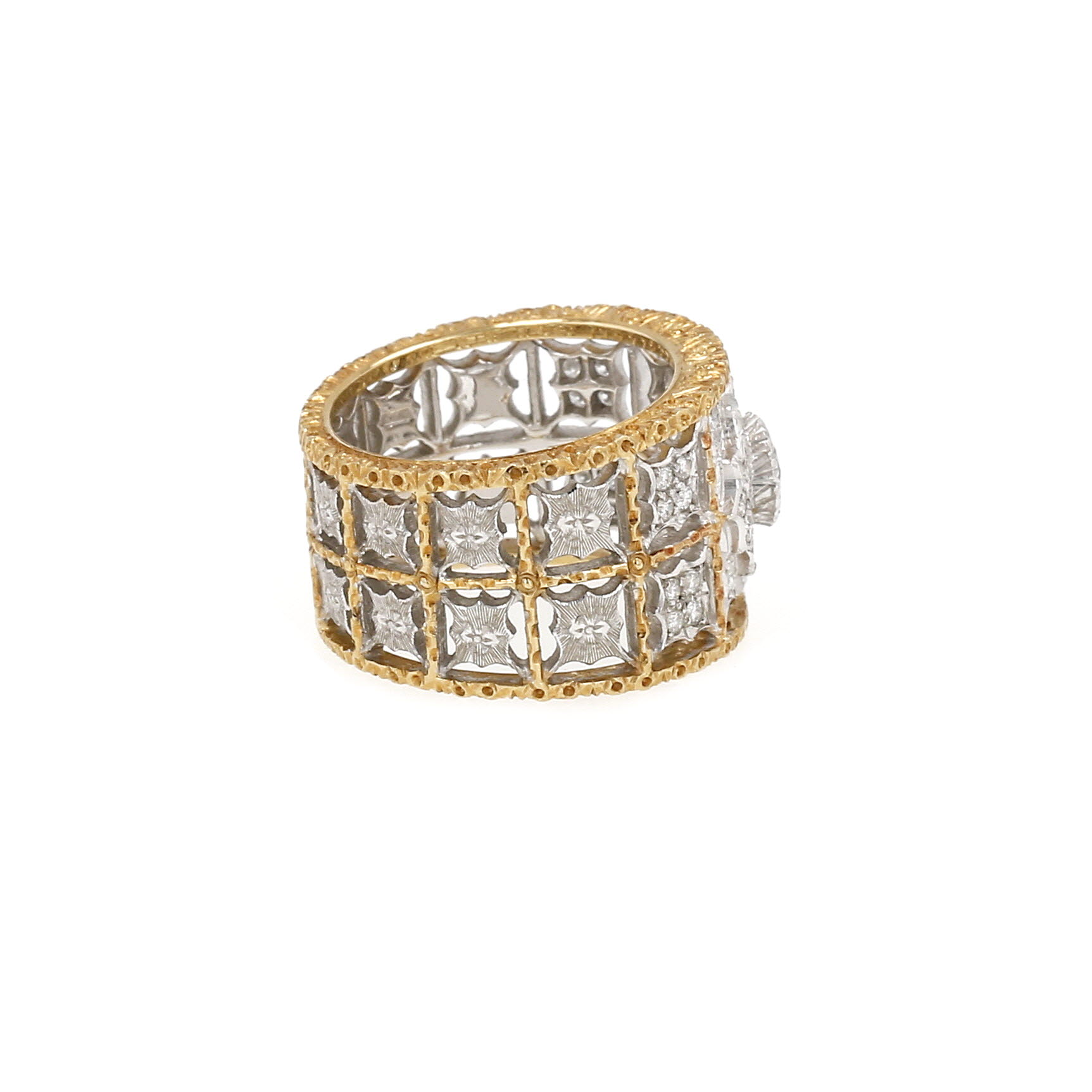 Anello Buccellati  in oro giallo, oro bianco e diamanti