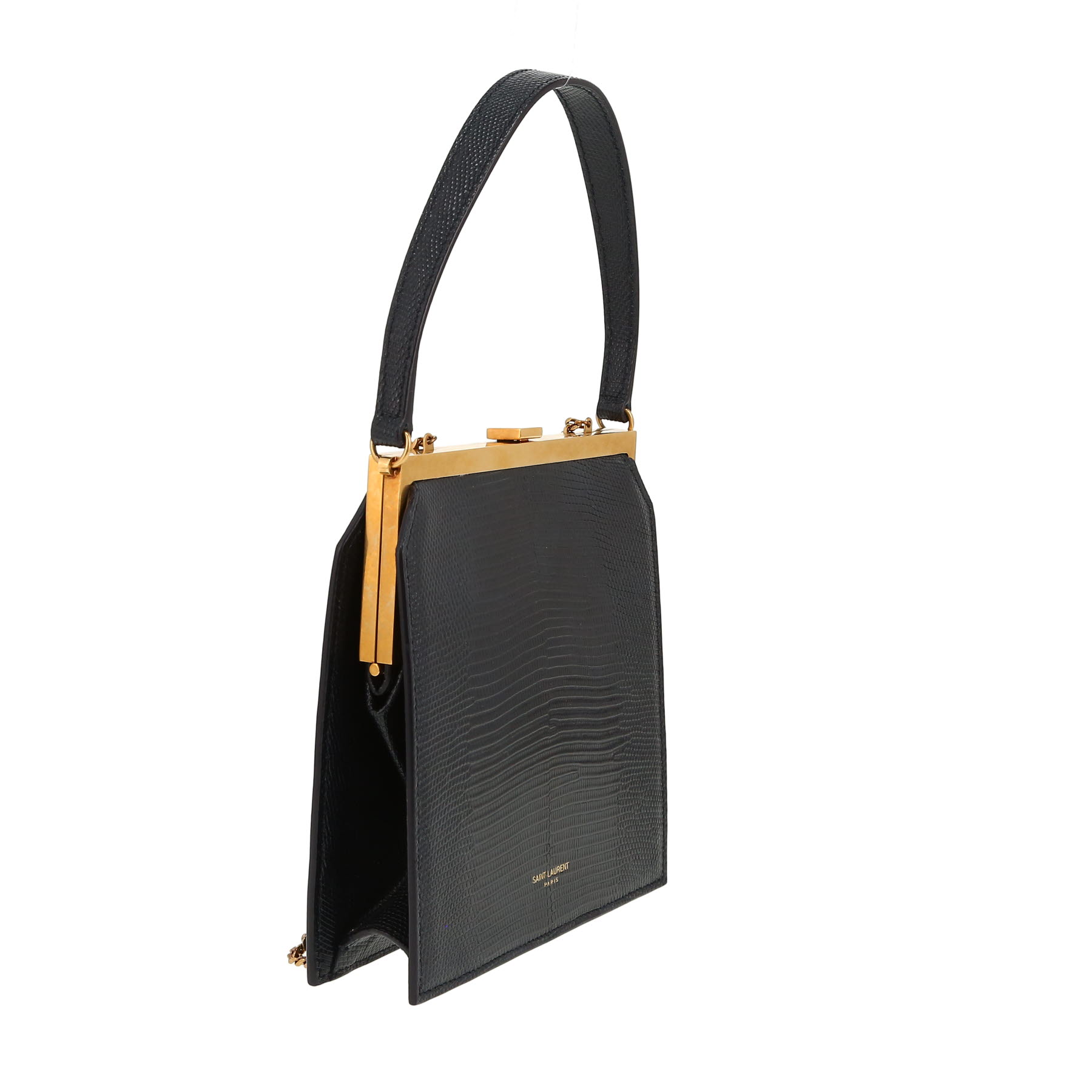 Saint Laurent  Antoinette shoulder bag  in navy blue lizzard