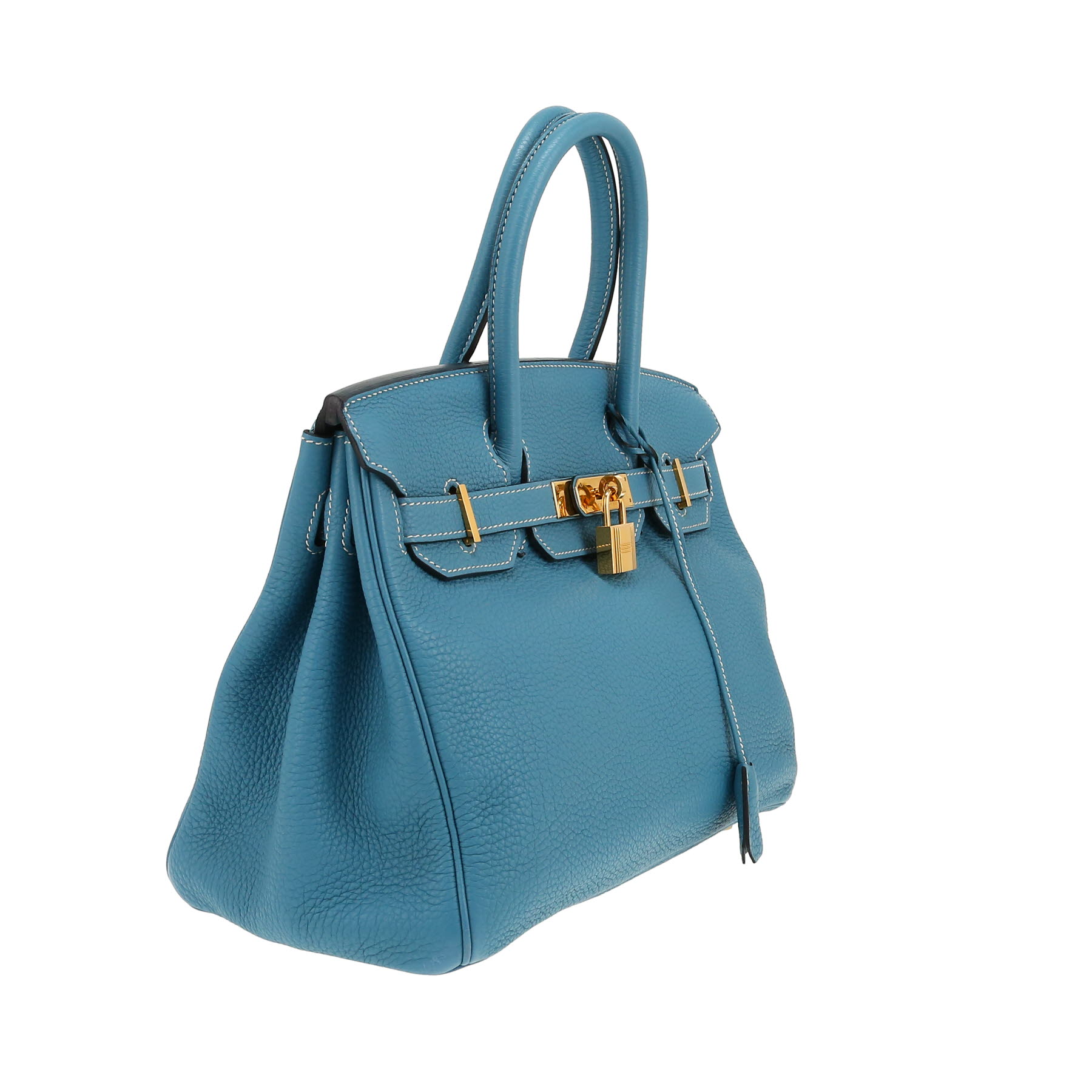 Hermès  Birkin 30 cm handbag  in blue jean togo leather