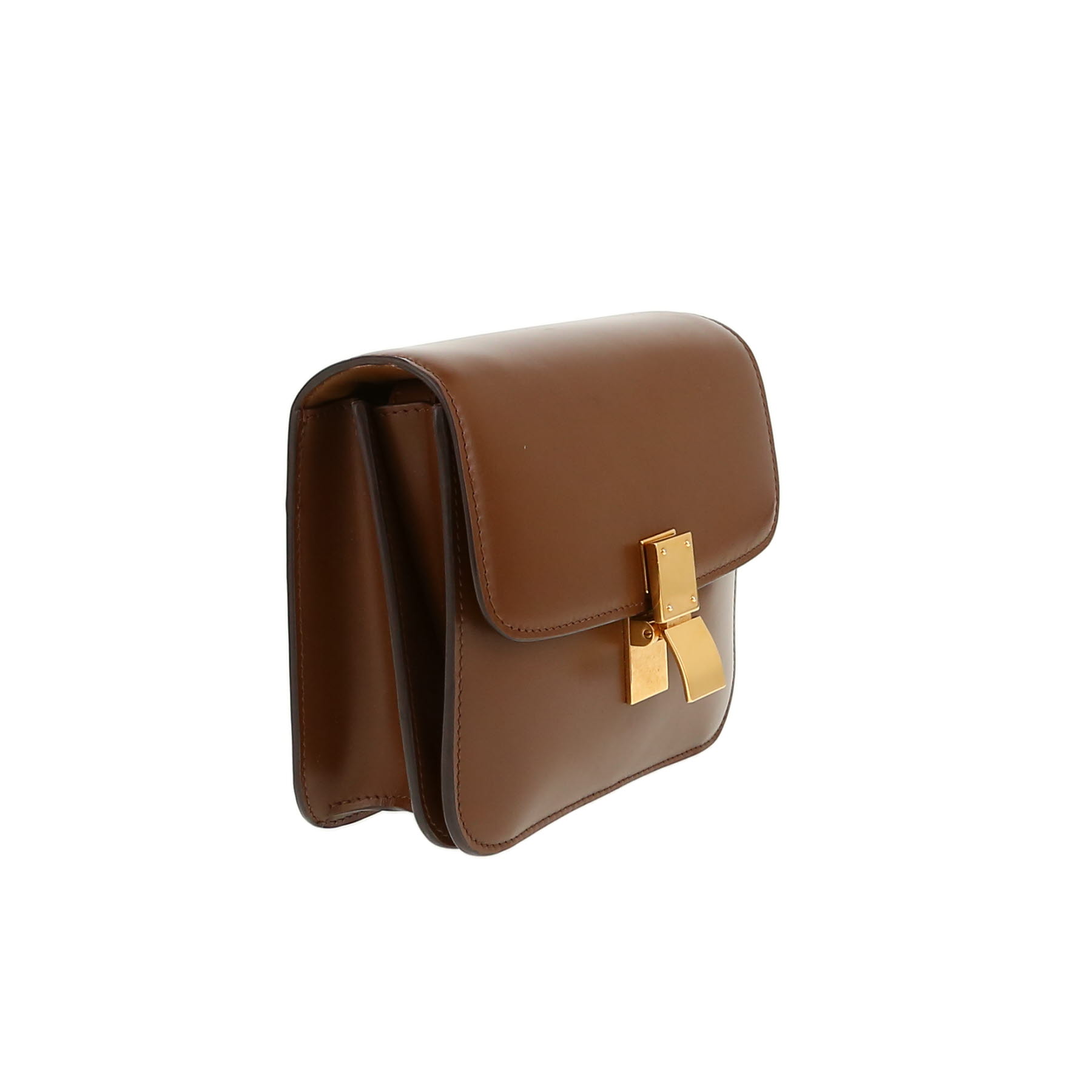 Celine  Classic Box Teen shoulder bag  in brown leather