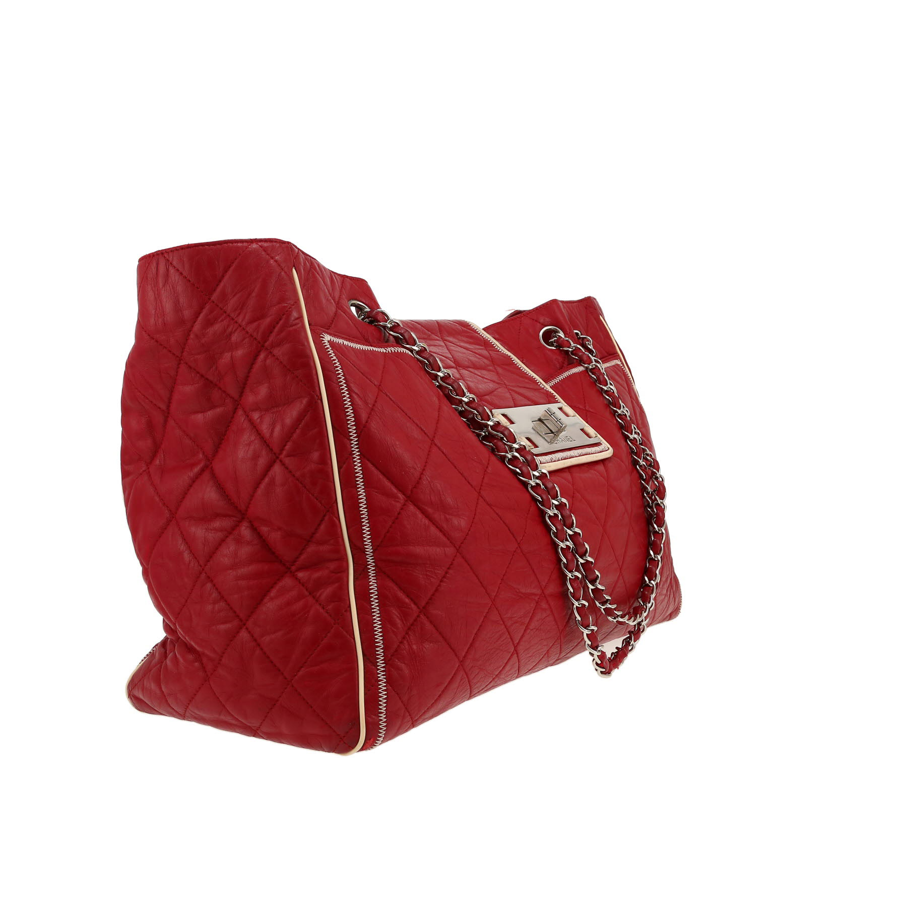 Chanel  Vintage handbag  in red quilted leather