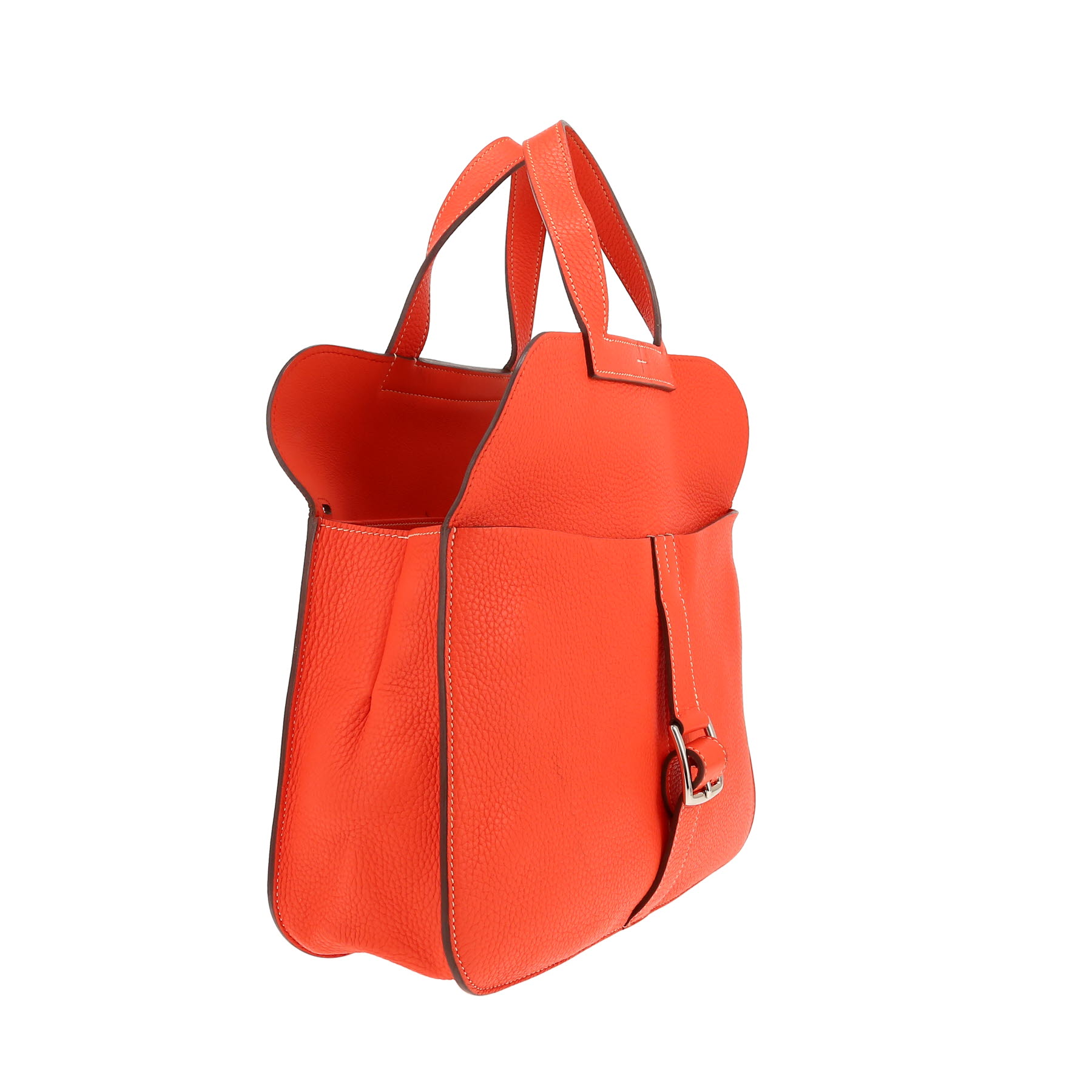 Hermès  Halzan shoulder bag  in orange togo leather