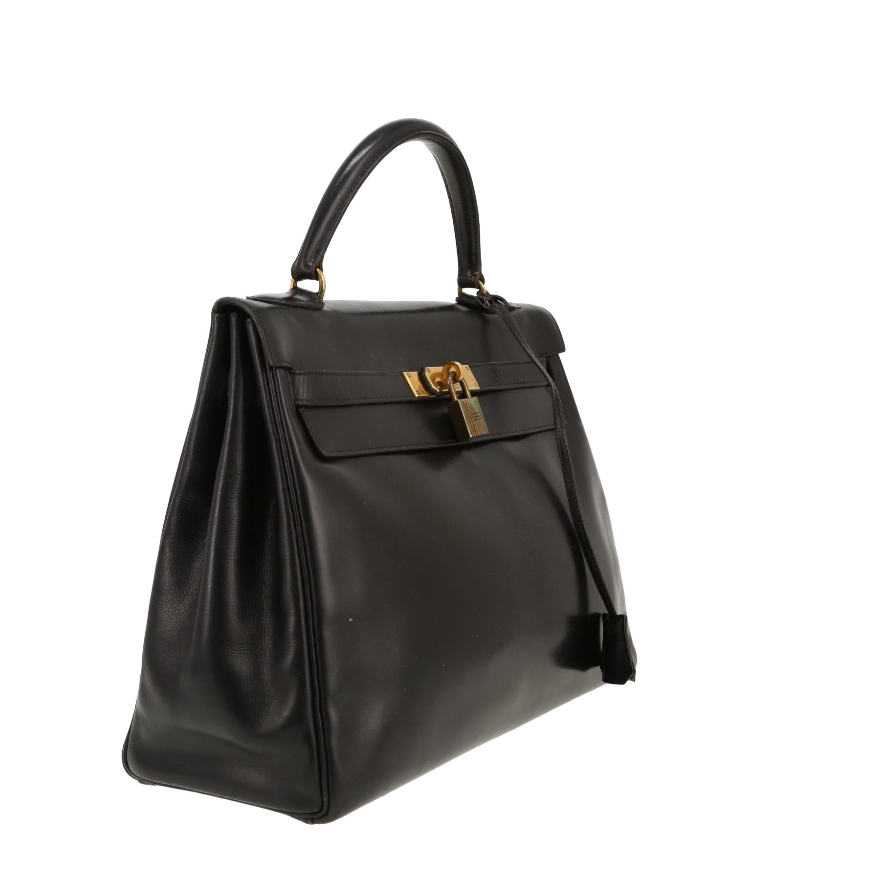 Hermès Kelly 32 cm handbag in Noir box leather