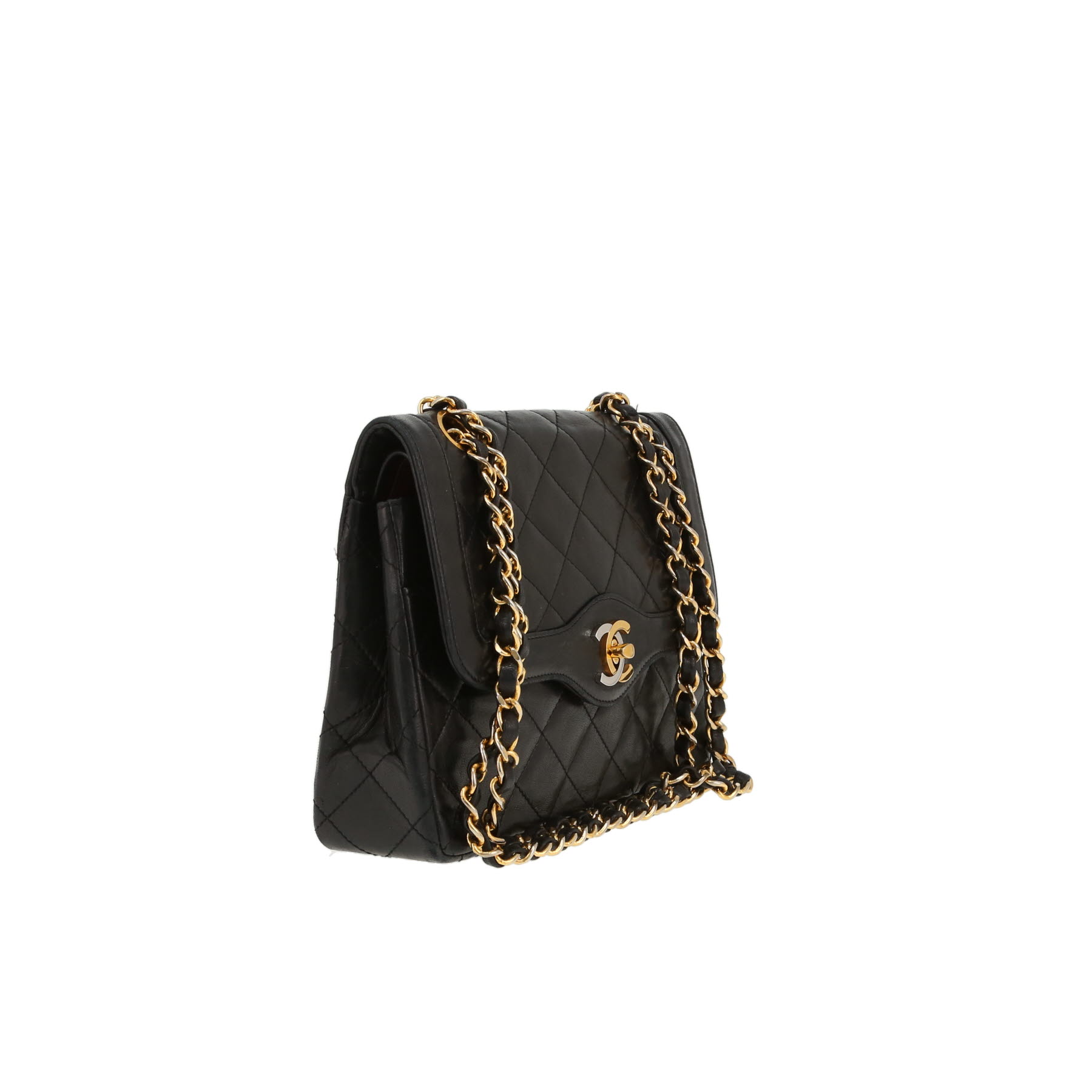 Chanel  Vintage shoulder bag  in black quilted leather