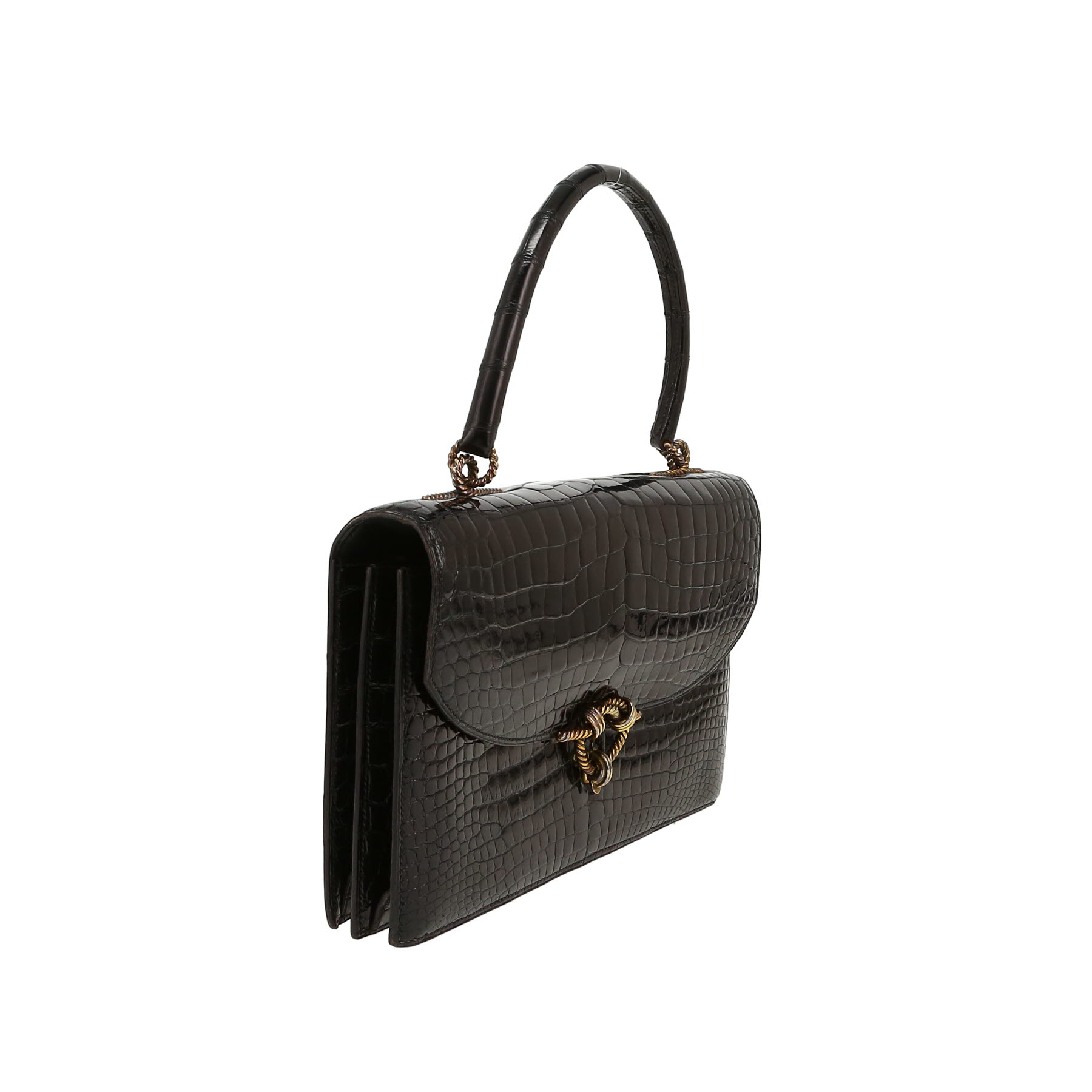 Bolso de mano Hermès  Cordeliere en cocodrilo negro