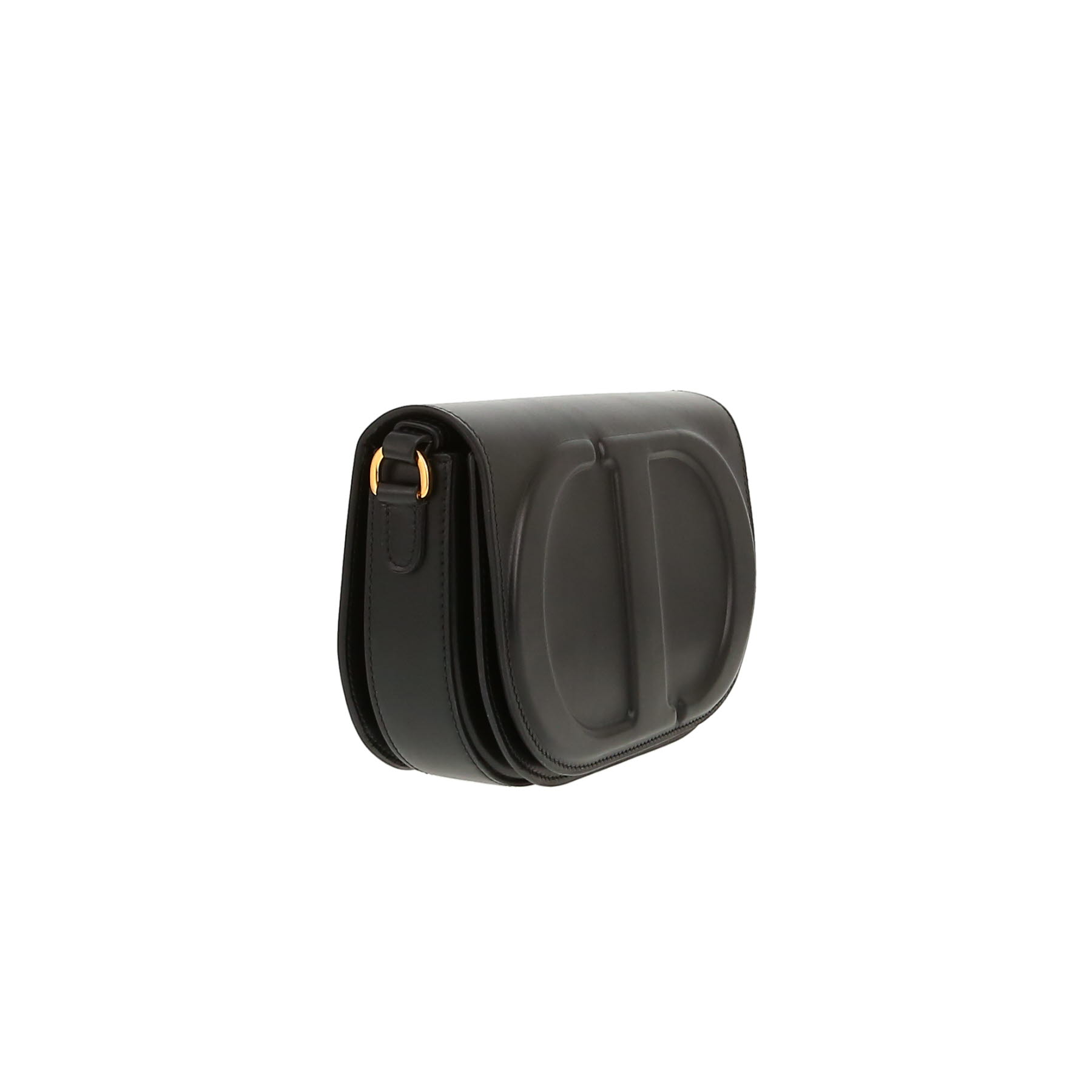 Dior  CD Signature shoulder bag  in black smooth leather