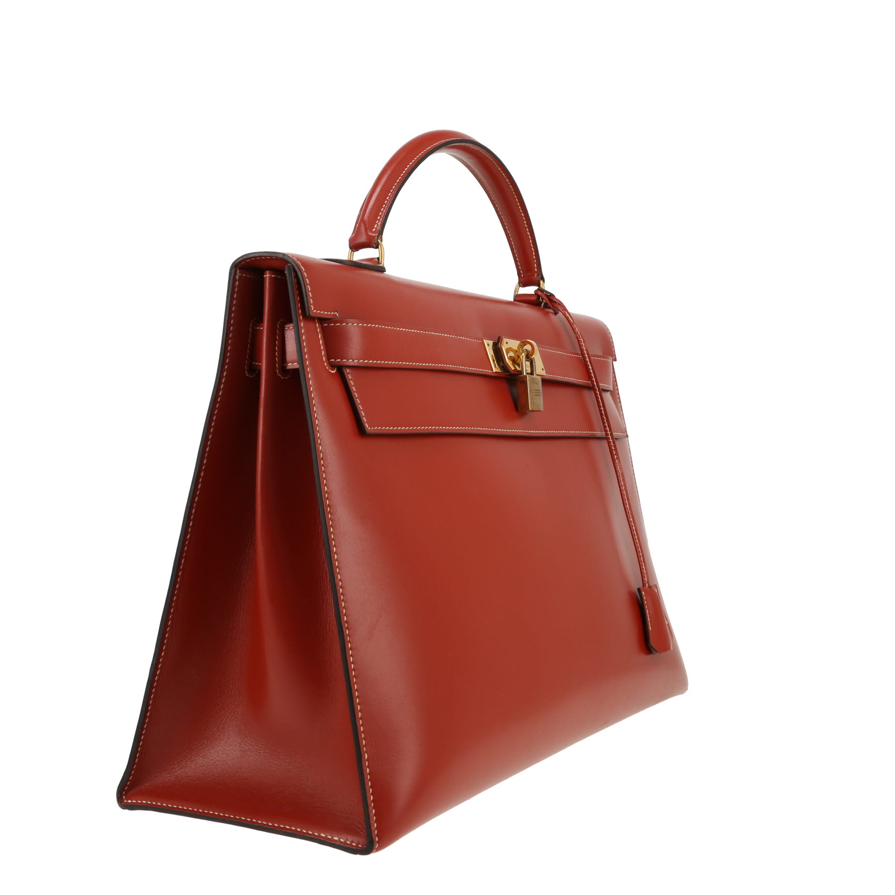 Hermès  Kelly 40 cm handbag  in Rouge Pompéi box leather