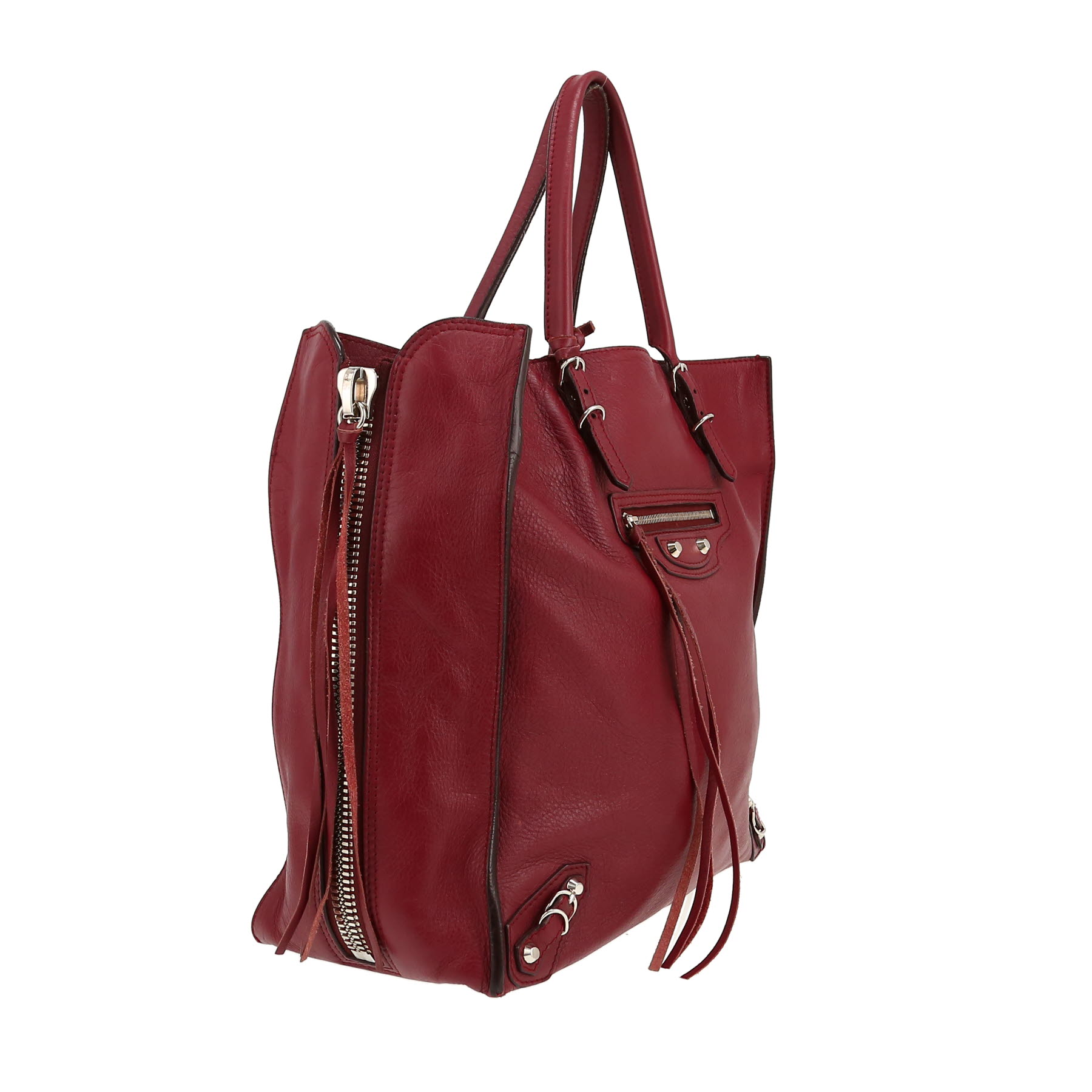 Balenciaga  Papier A4 shopping bag  in burgundy smooth leather