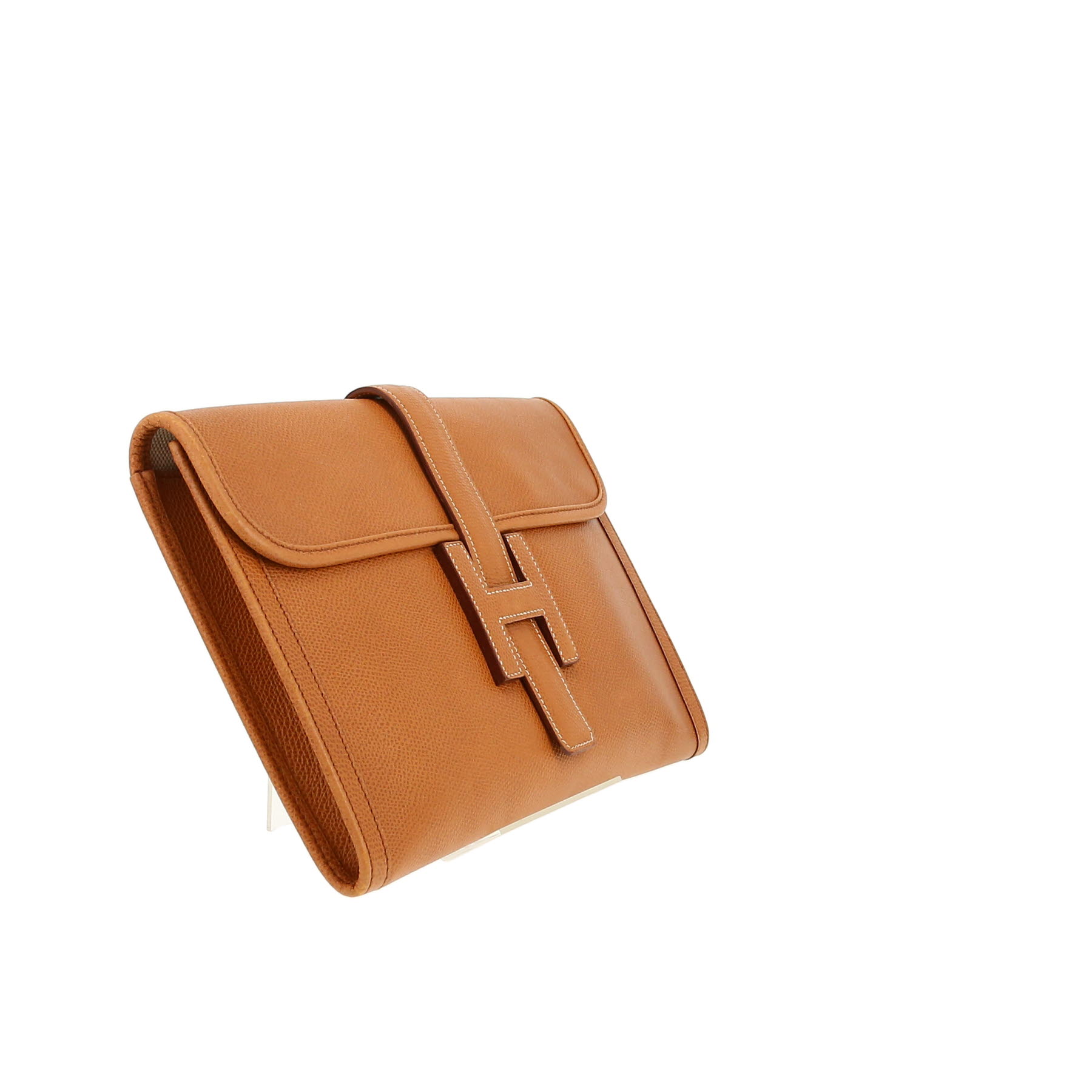 Hermès  Jige pouch  in gold grained leather