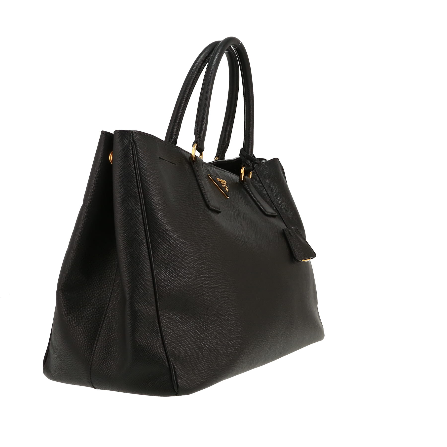 Prada  Galleria handbag  in black leather saffiano