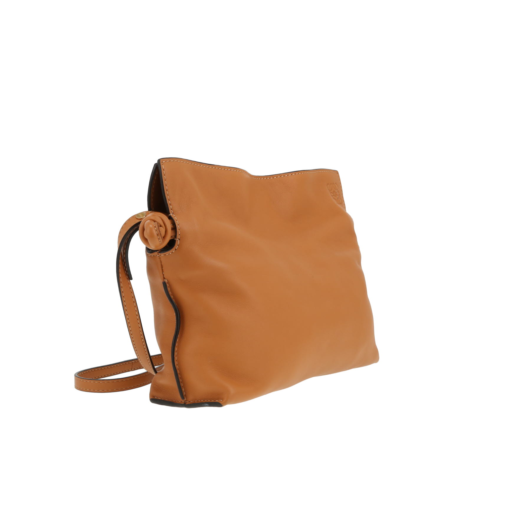 Bolso bandolera Loewe «Flamenco clutch» de piel marrón