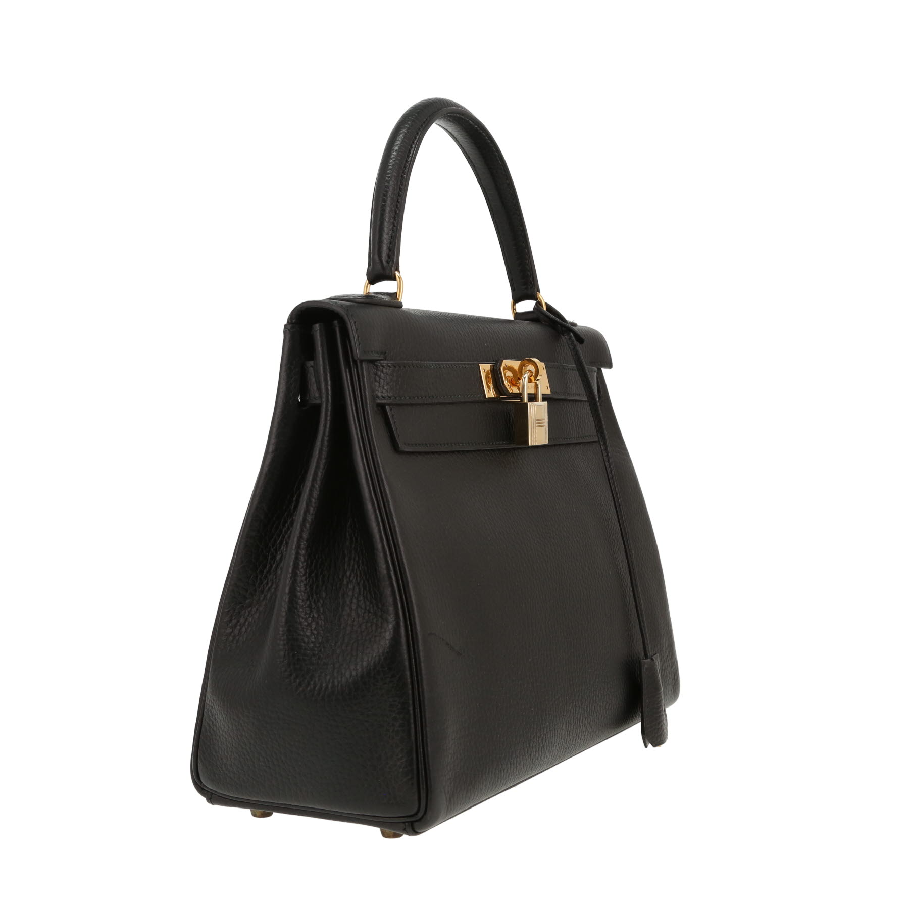 Sac à main Hermès  Kelly 28 cm en cuir Ardenne noir