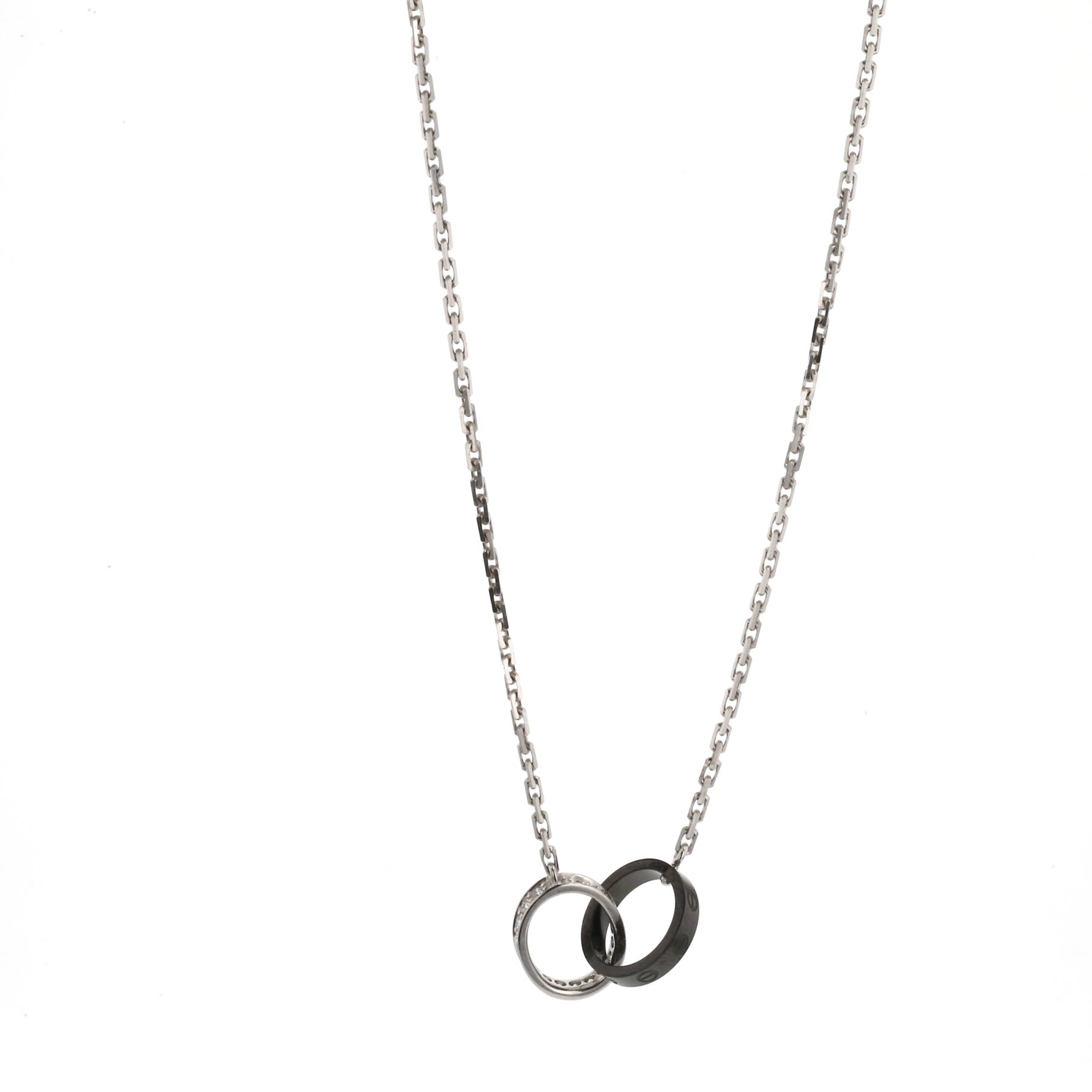Cartier Love necklace in white gold, diamonds and ceramic Cartier Love necklace in white gold, diamonds and ceramic