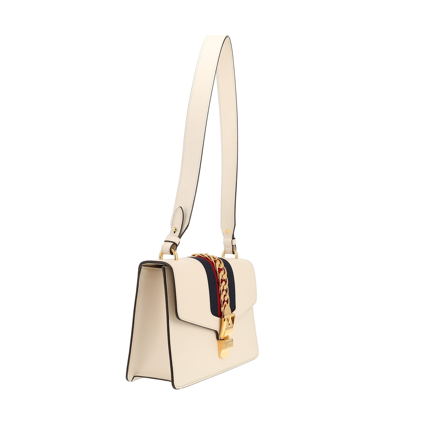 Gucci  Sylvie handbag  in white leather