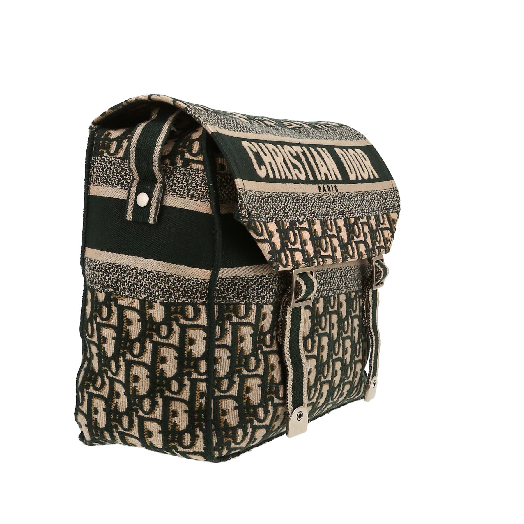 Dior  Diorcamp shoulder bag  in green monogram canvas Oblique